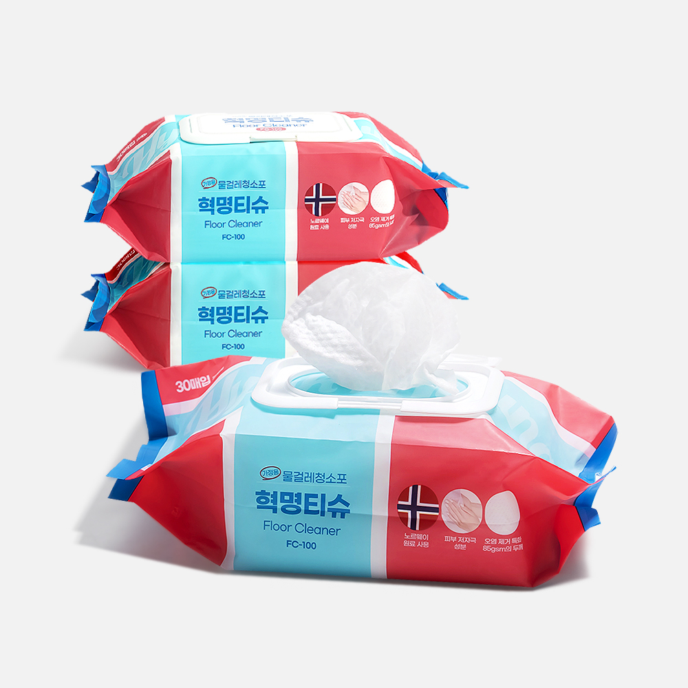 L2 혁명티슈 가정용 청소물티슈 물걸레 청소포 FC-100 30매 3개