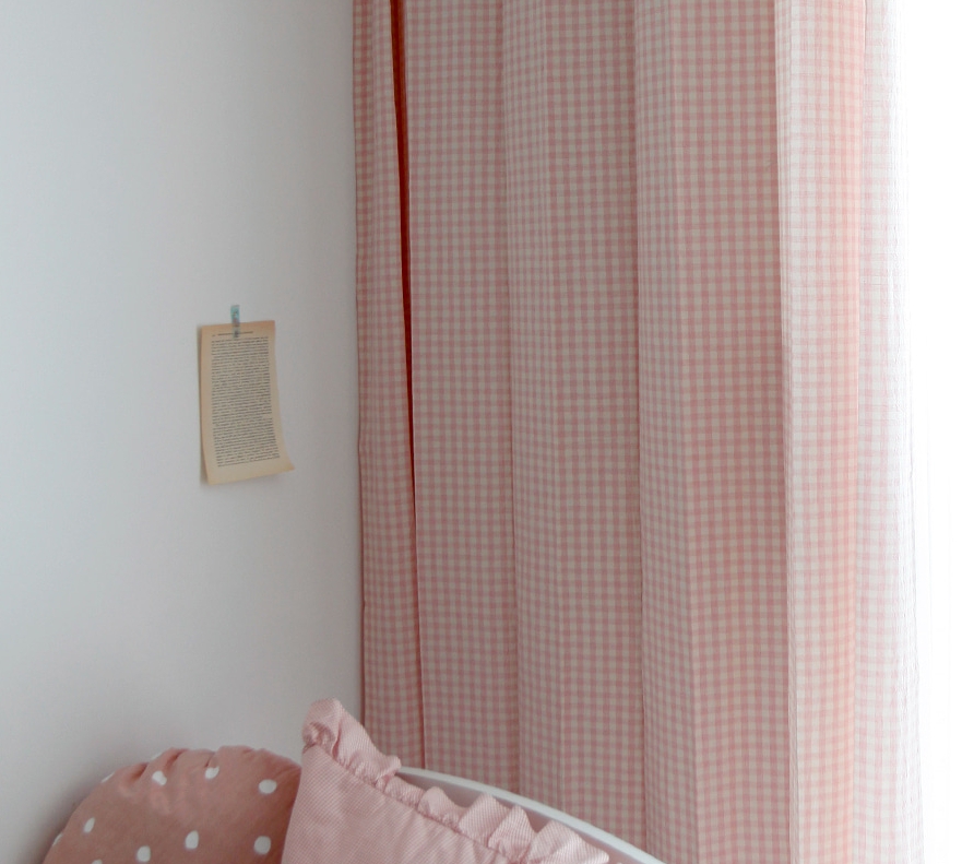 바이아미 멜란 체크 아이방 커튼 가로153x세로150