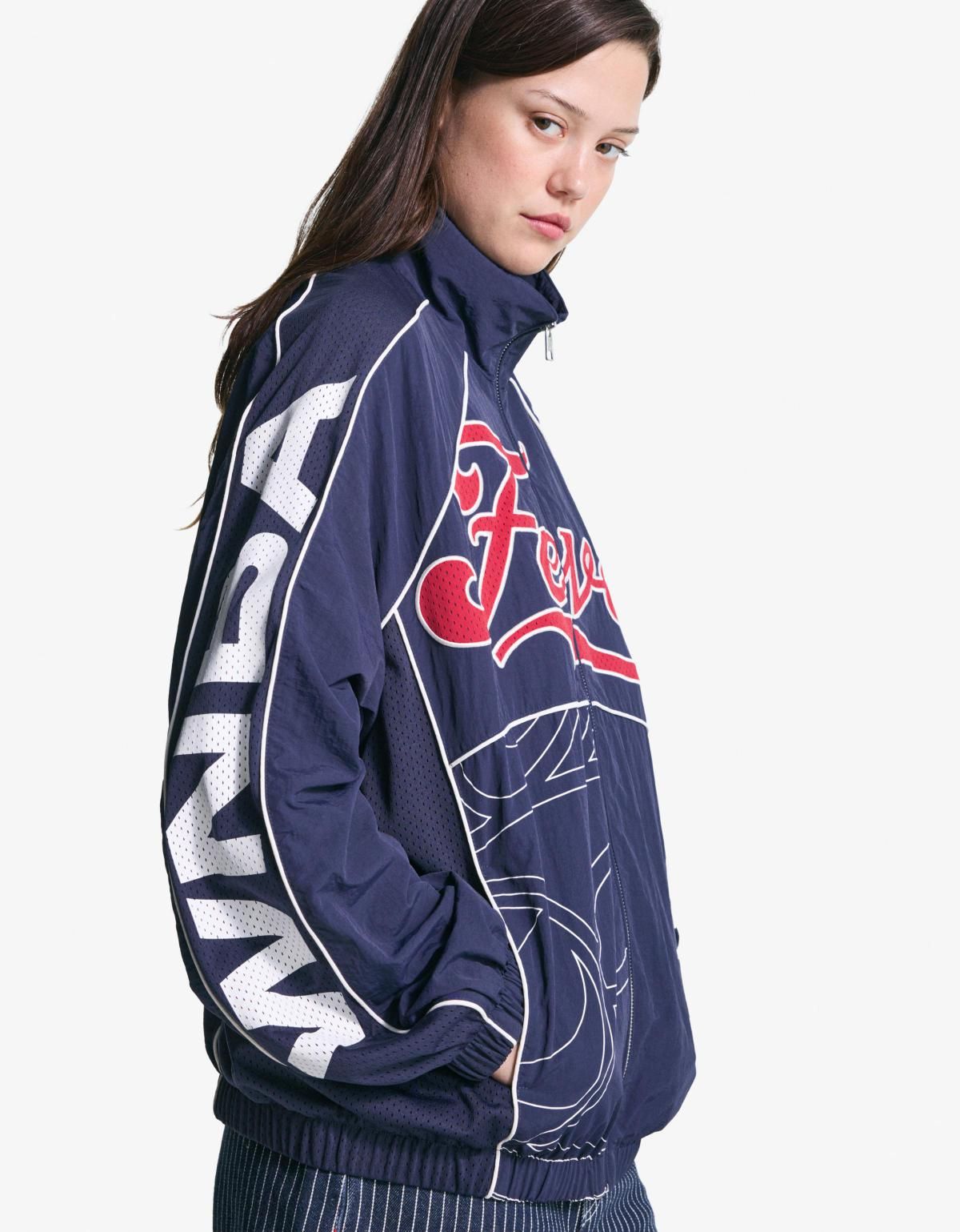 버쉬카 스포츠 테크니컬 WNBA 집업 재킷 6606/677 NAVY - 상세 이미지 4