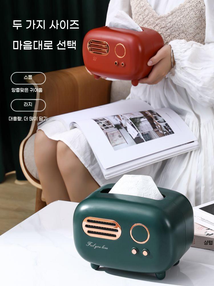 레트로 티슈케이스 화장지케이스 예쁜 물티슈 보관함 페이퍼 냅킨 빈티지 박스 케이스 - 상세 이미지 3