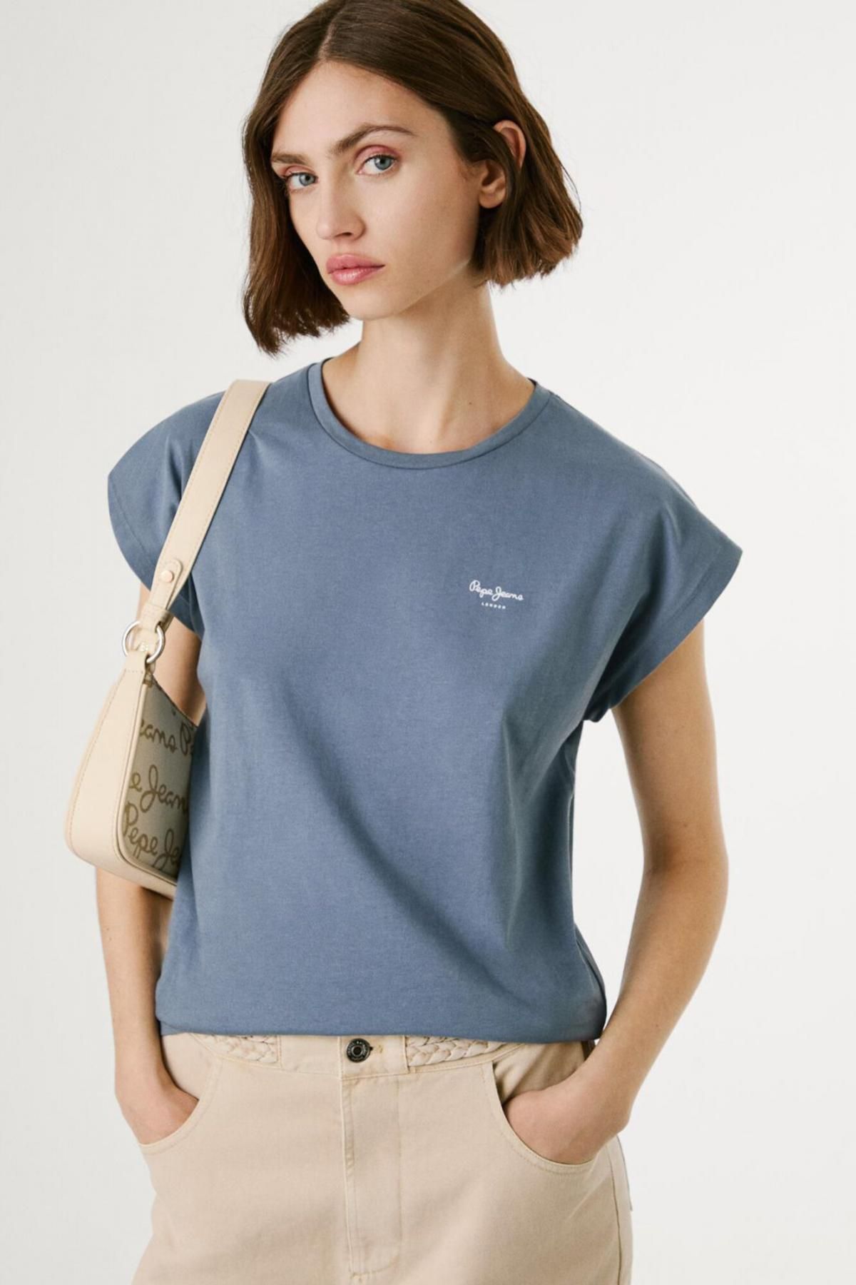 페페진스 슬림핏 라운드넥 로고 반팔 티셔츠 6861490 AZUL - 상세 이미지 2