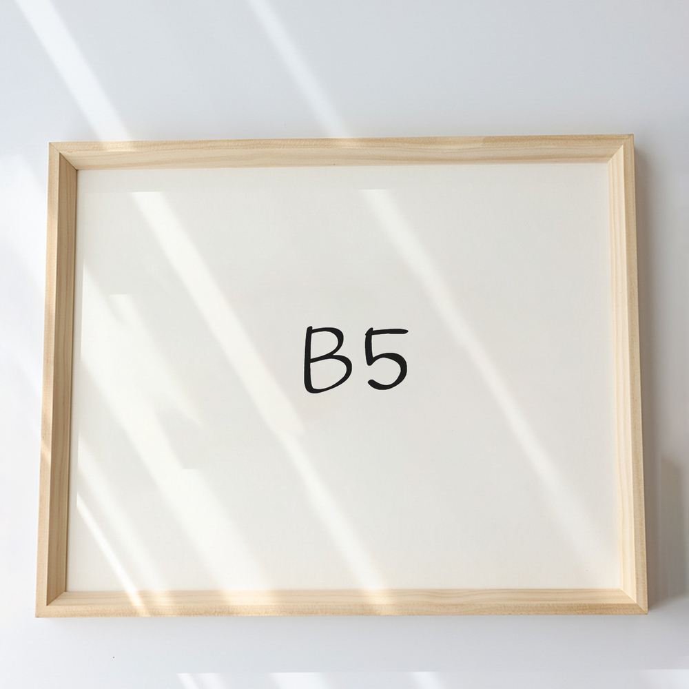 7mm삼각 원목액자 웨딩액자 아크릴 프레임 틀 제작 우드 B5 182X257mm, 내츄럴 - 메인 이미지