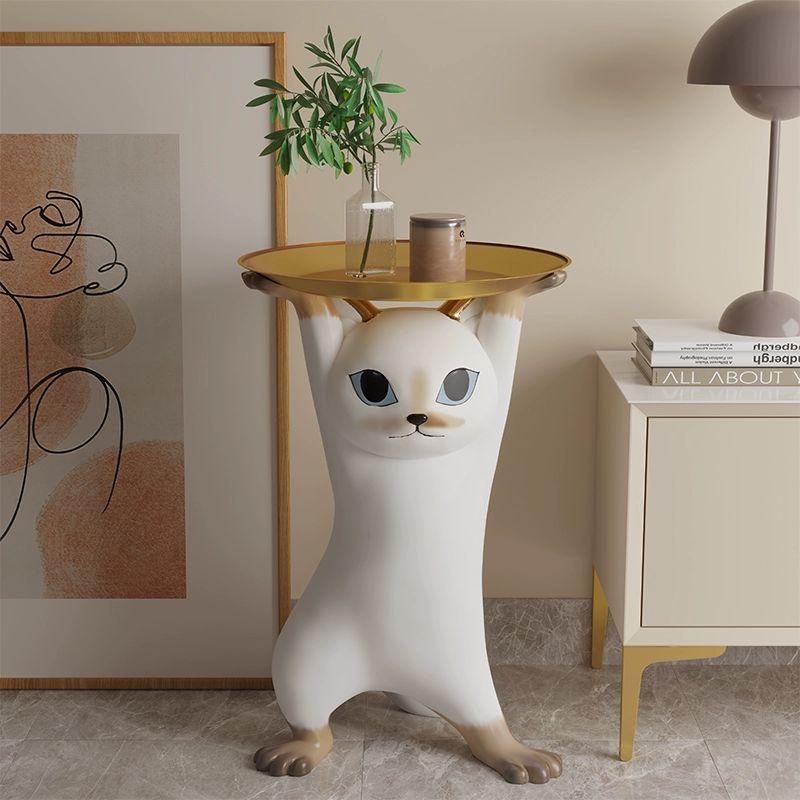 고양이 트레이 대형 테이블 장식품카페 선물용 카페 모래조각 요염 고양이 바닥 62cm A - 상세 이미지 2