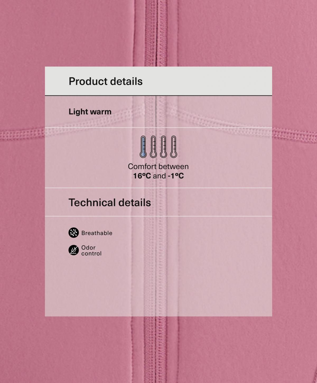 오이쇼 테크니컬 라이트 웜 집업 재킷 핑크 2780/332 MID-PINK - 상세 이미지 4