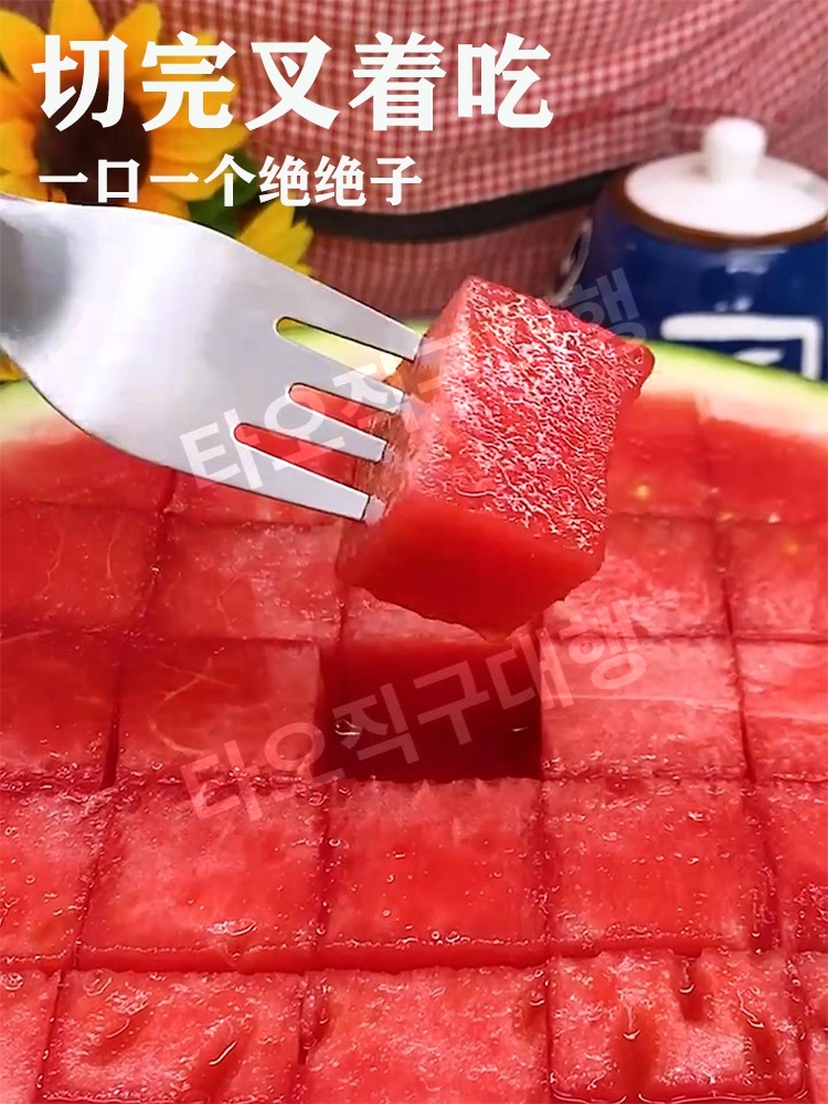 수박화채만들기 포크 자르는 수박칼 커터 칼 도구 스테인레스 슬라이서 과일 - 상세 이미지 2