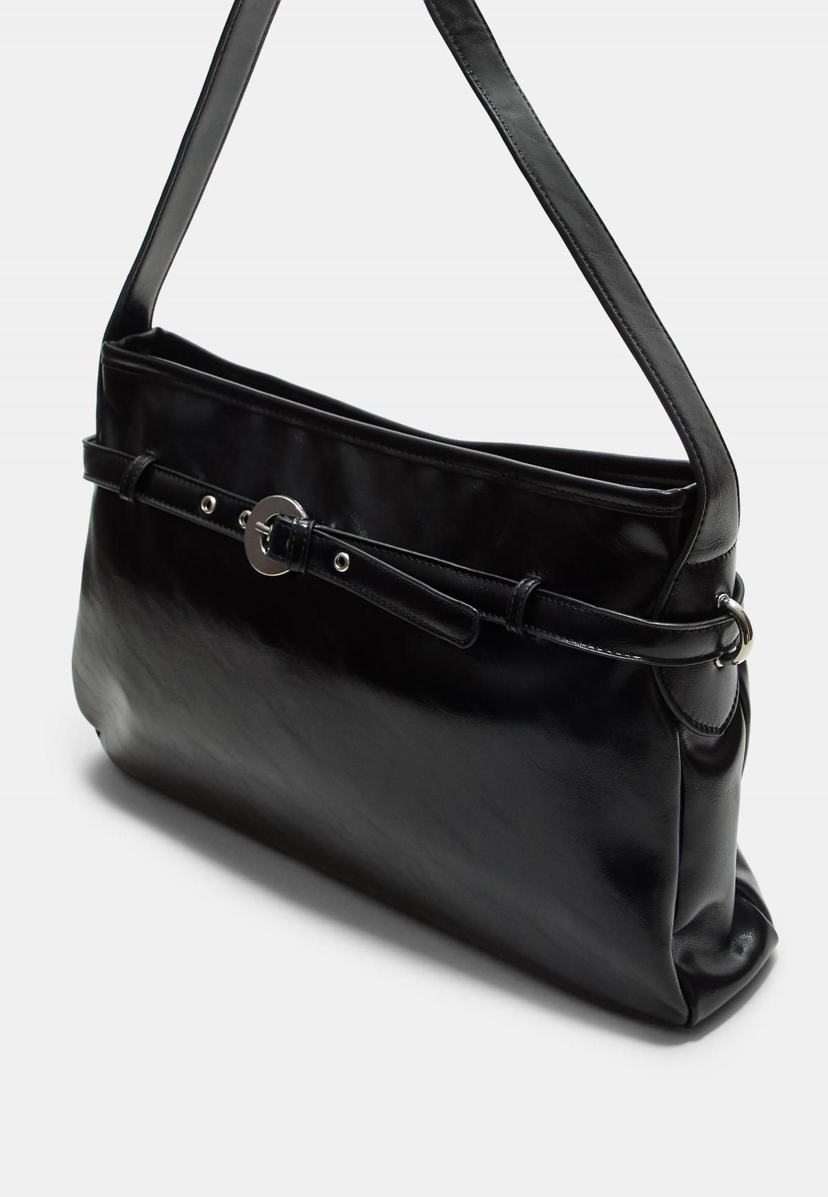 스트라디바리우스 트렌디 블랙 베이직 숄더백 벨트 디테일 3549/901 BLACK - 상세 이미지 2