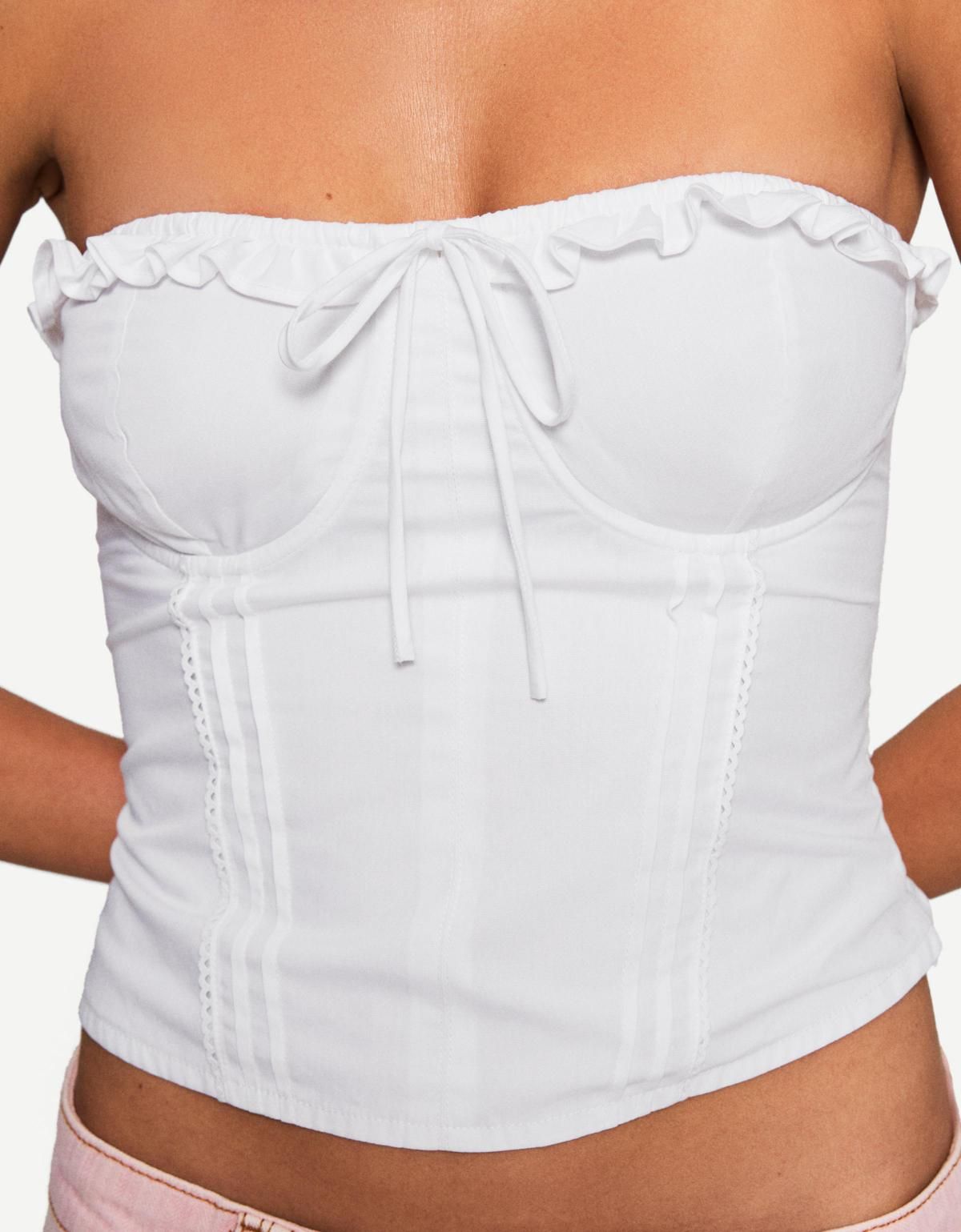 버쉬카 트렌디 포플린 뷔스티에 탑 3806/078 WHITE - 상세 이미지 4