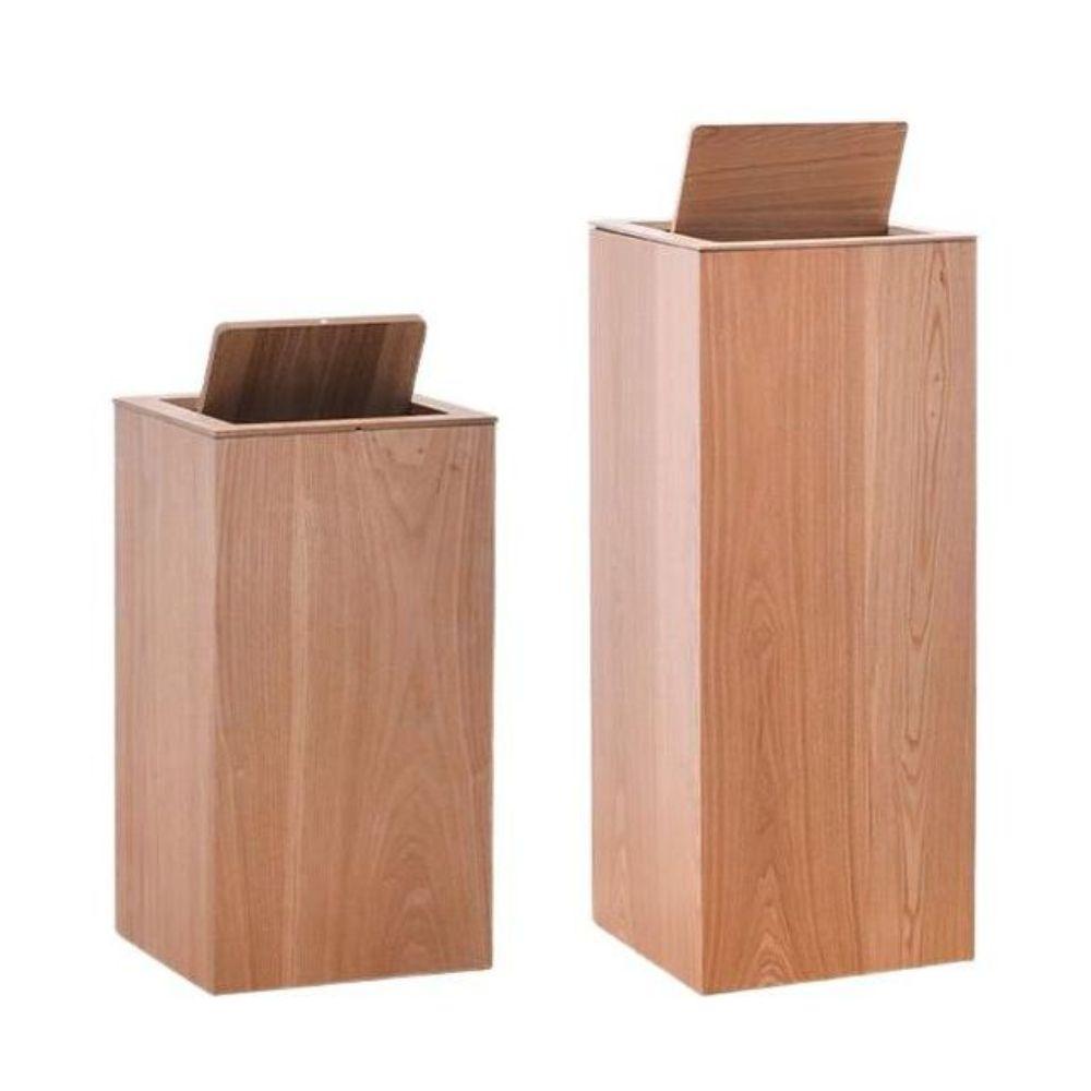 원목 휴지통 사각 호텔 나무 우드 쓰레기통 원목색 고급형 75x30cm+내통 - 상세 이미지 2