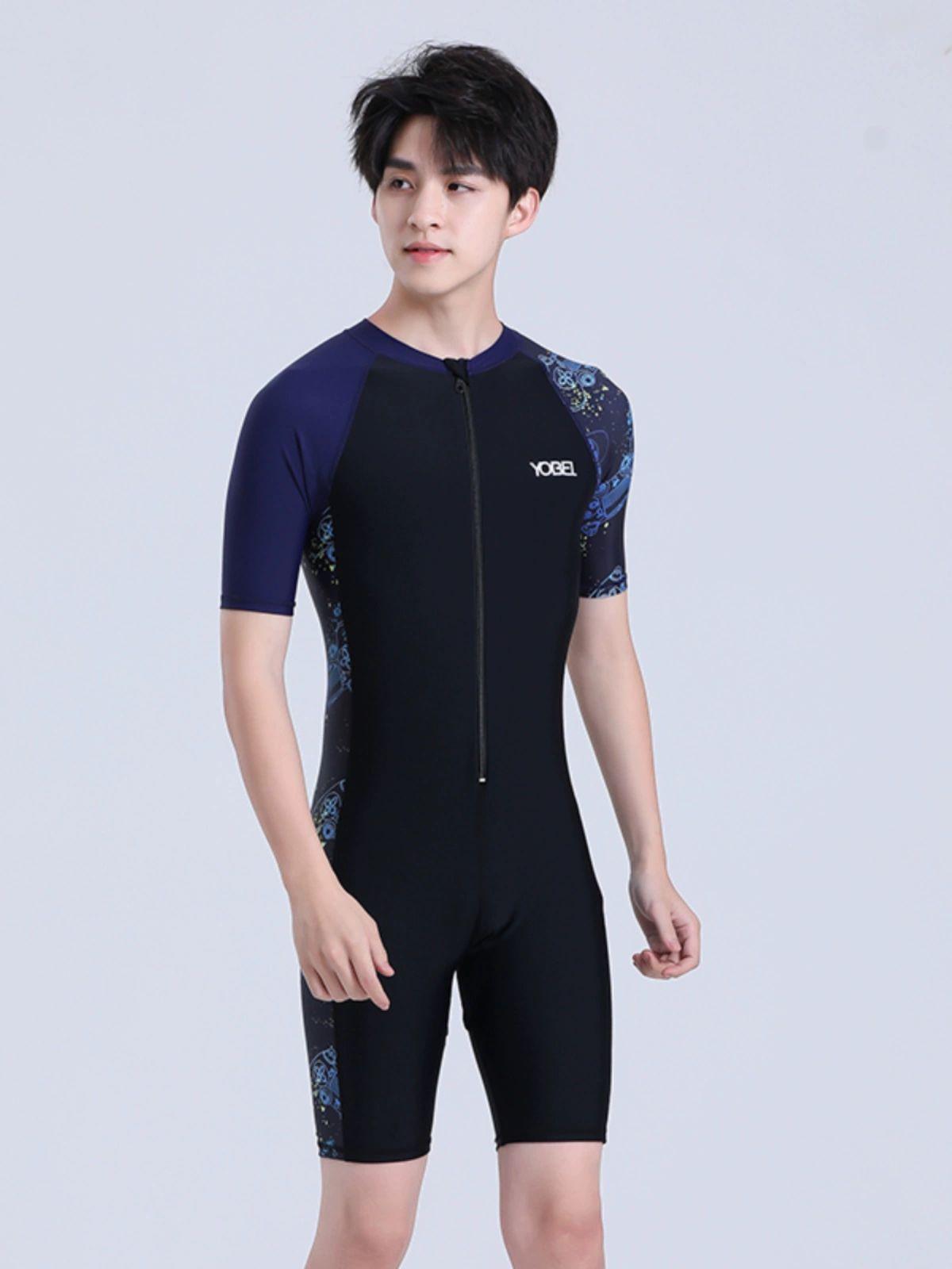 남자 전신수영복 9부 전문 서핑복 강습용 잠수복 원피스 블랙플라워 3XL 추천 82.5-95.0kg - 상세 이미지 4