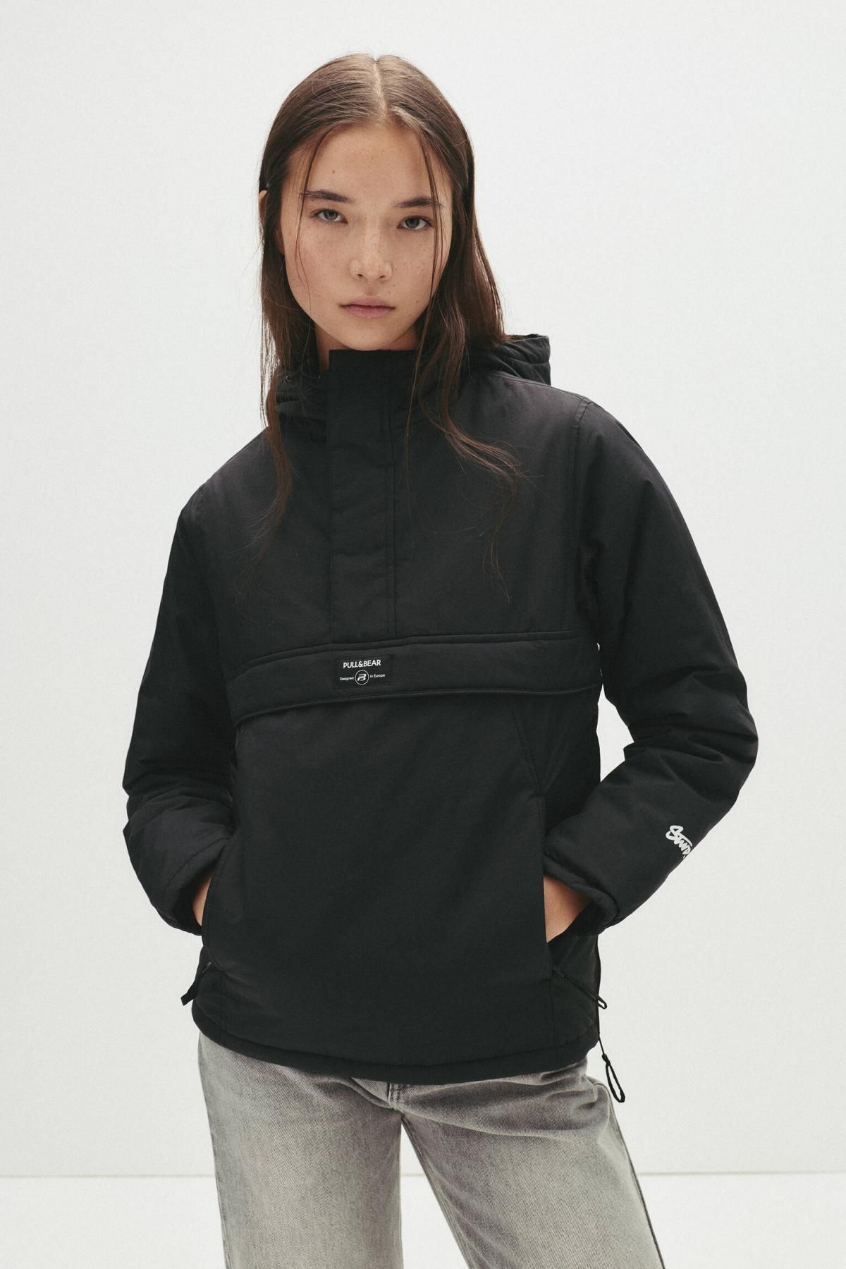풀앤베어 테크니컬 후드 아노락 바람막이 자켓 7700/415 BLACK - 상세 이미지 2