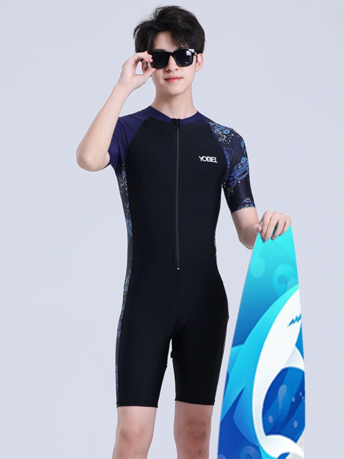 남자 전신수영복 9부 전문 서핑복 강습용 잠수복 원피스 블랙플라워 3XL 추천 82.5-95.0kg - 상세 이미지 2