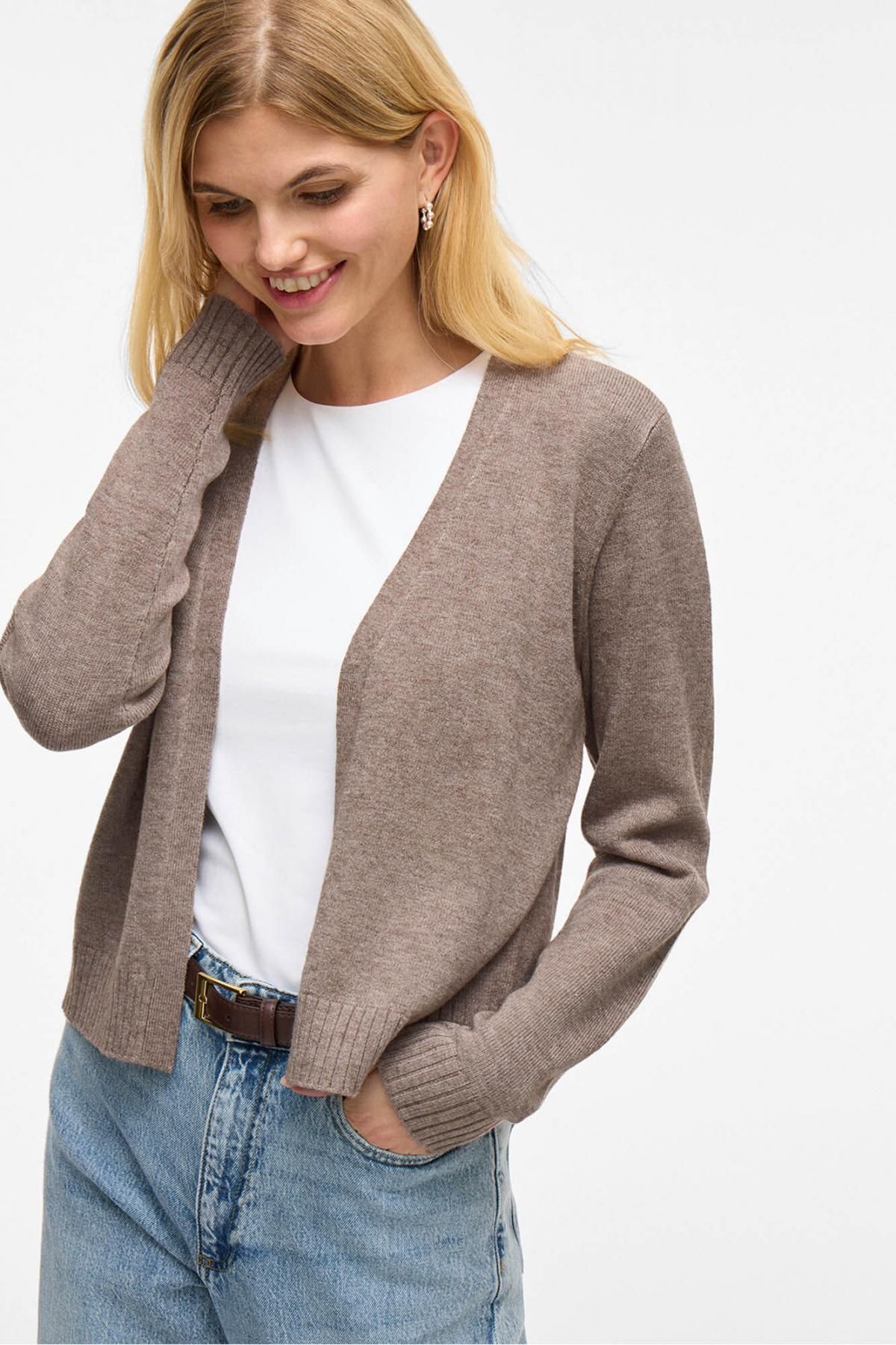 빌라 소프트 브라운 브이넥 니트 카디건 5795216 BEIGE - 상세 이미지 3