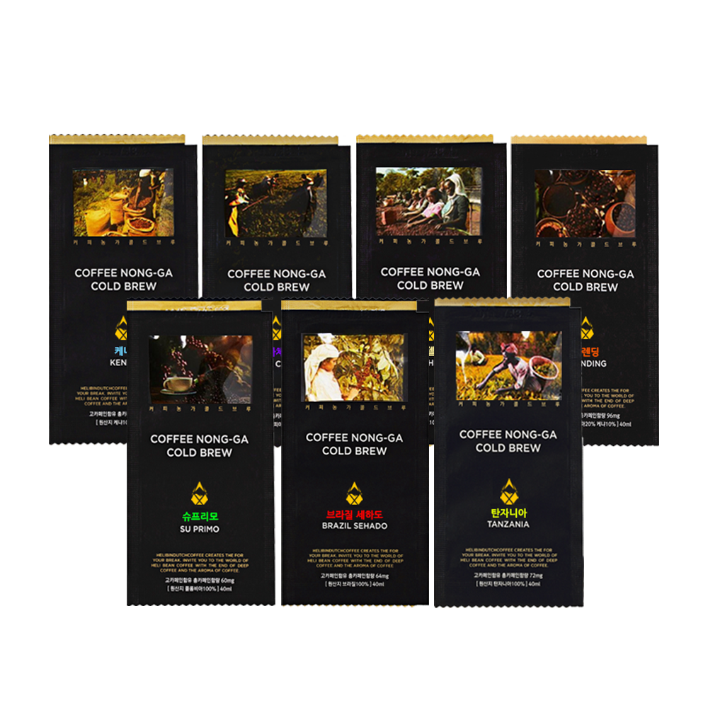 (총4.4리터) 대용량 커피농가 파우치 더치커피 110개+보틀 콜드브루 원액