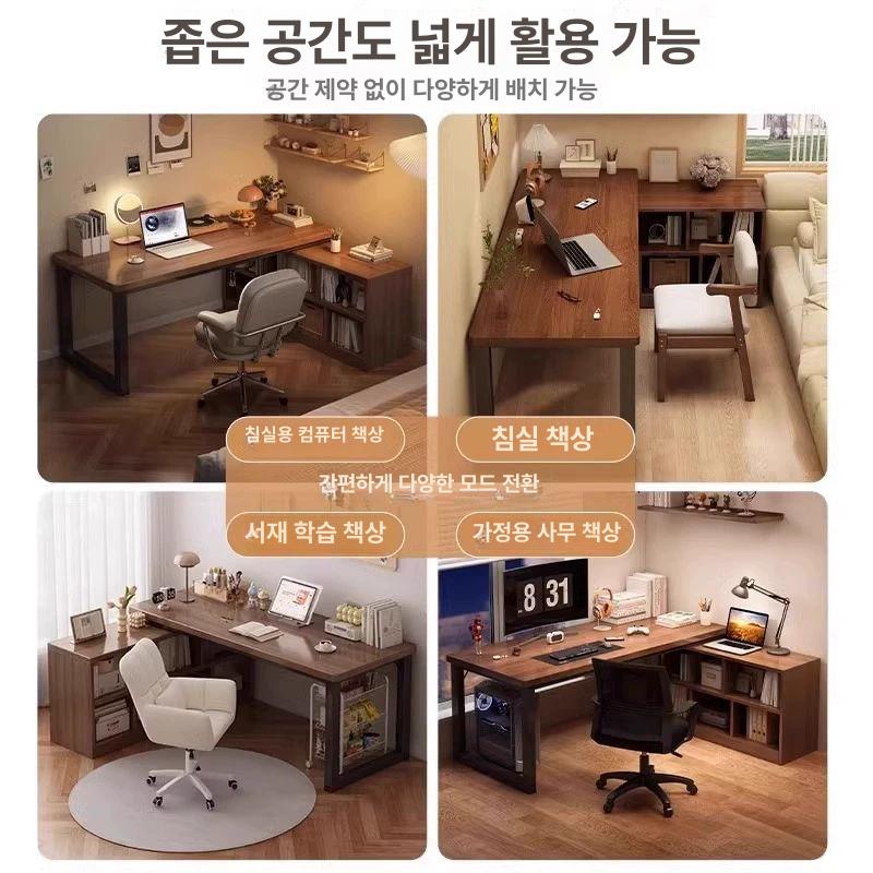 원목 기역자 책상 좌측 모서리 서재 기억자 기억 데스크 사무실 사무용 이미지 6