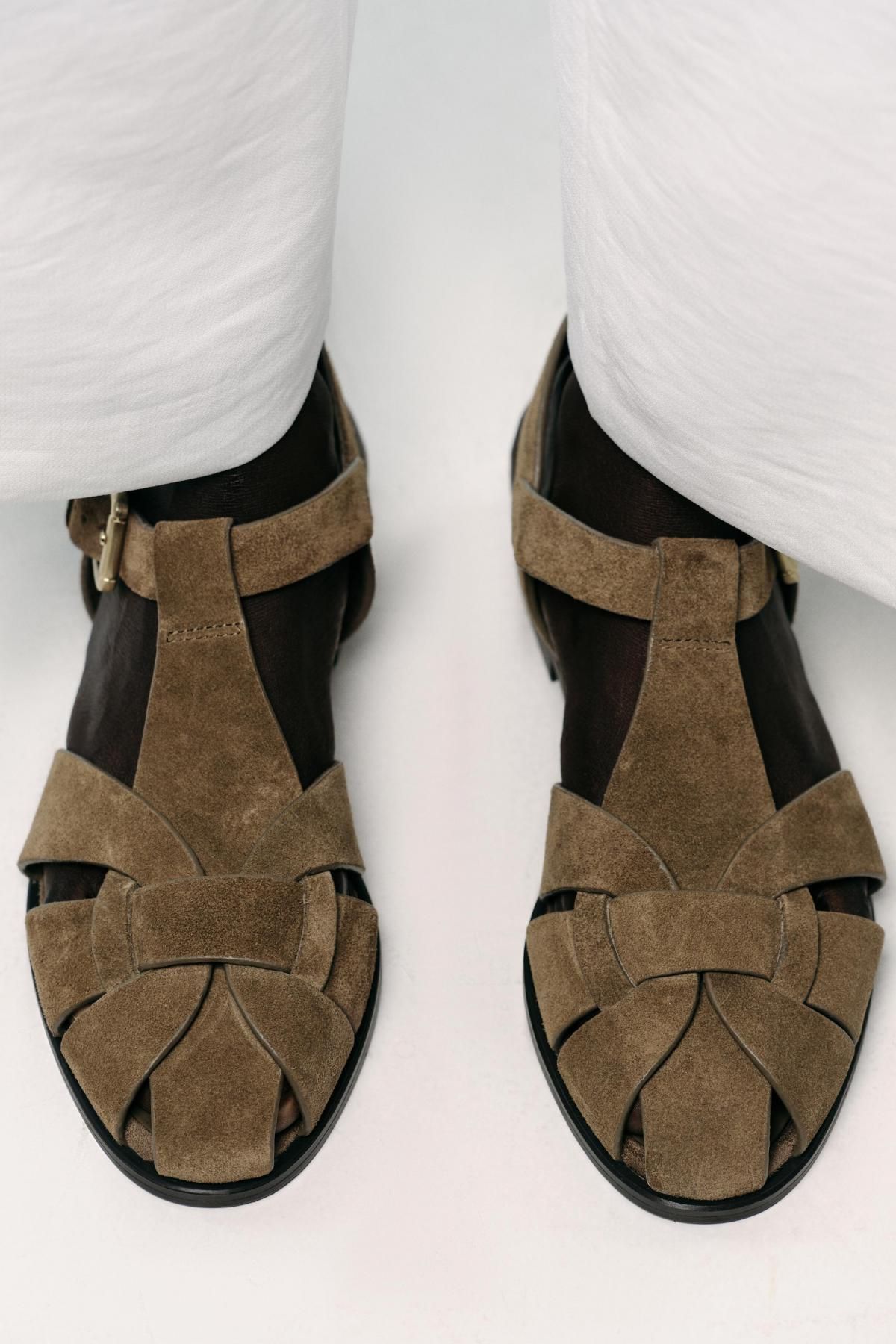 자라 스웨이드 스트랩 케이지 샌들 2538/610 TAUPE GREY - 상세 이미지 3