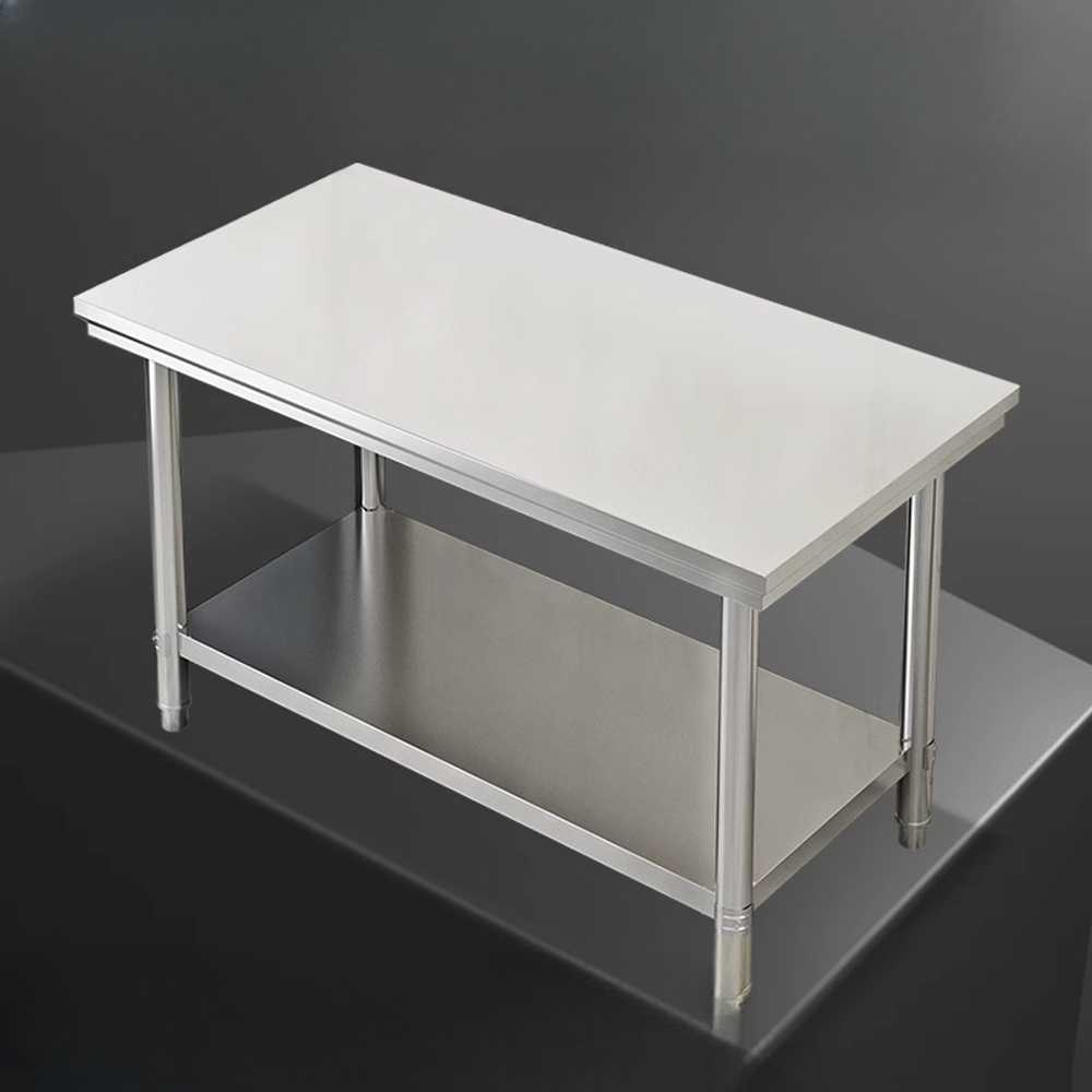 낮은 작업대 발판 다이 부엌 싱크대 정리 스텐 데크 2단 150x50x80cm - 상품 이미지