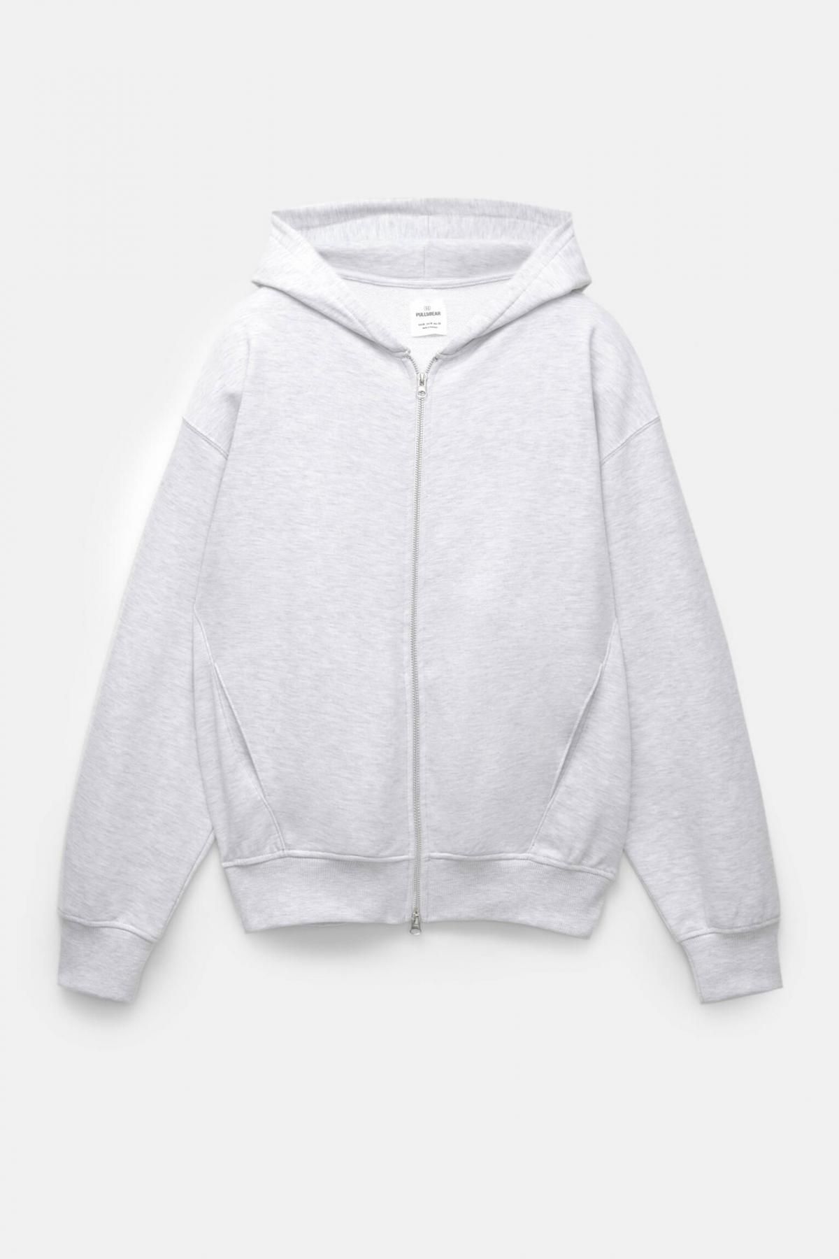 풀앤베어 오버사이즈 집업 후드티 라이트그레이 3594/358 GREY MARL - 메인 이미지