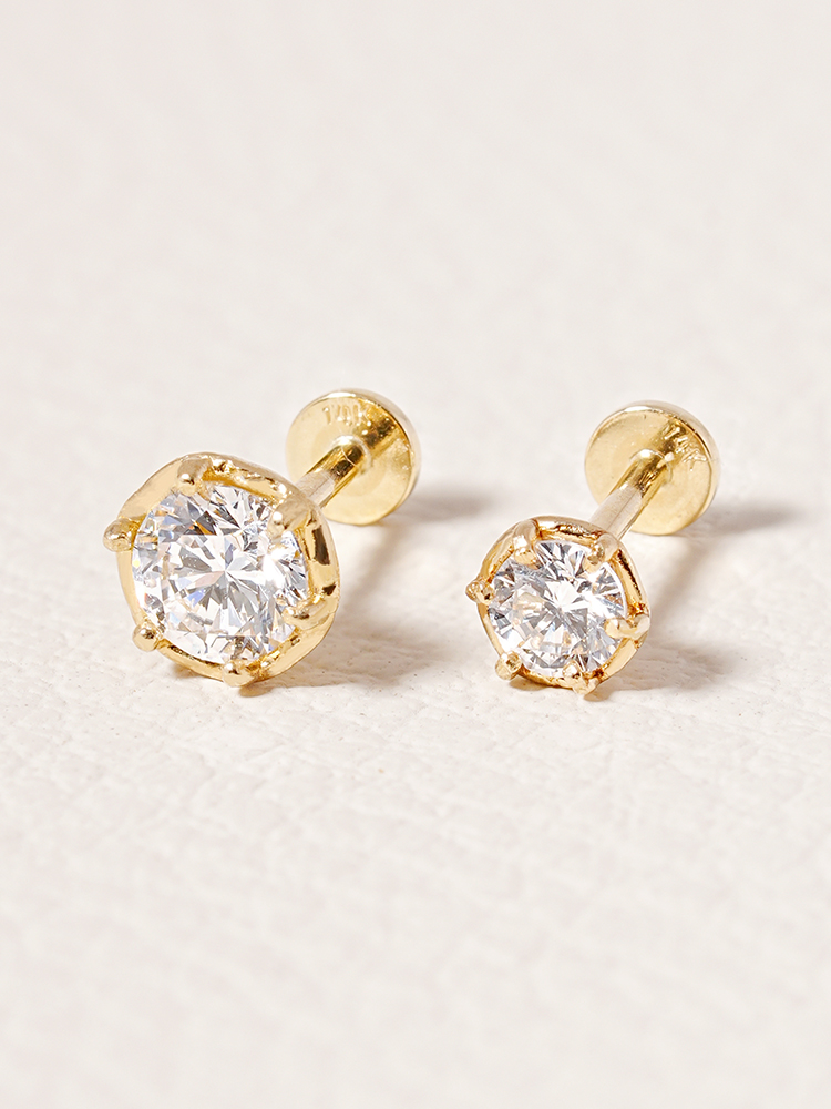 [0.8mm]14K 인터널 랩 다이아몬드 그레이스 라블렛 피어싱 귀걸이 1부 3부 - 상세 이미지 3