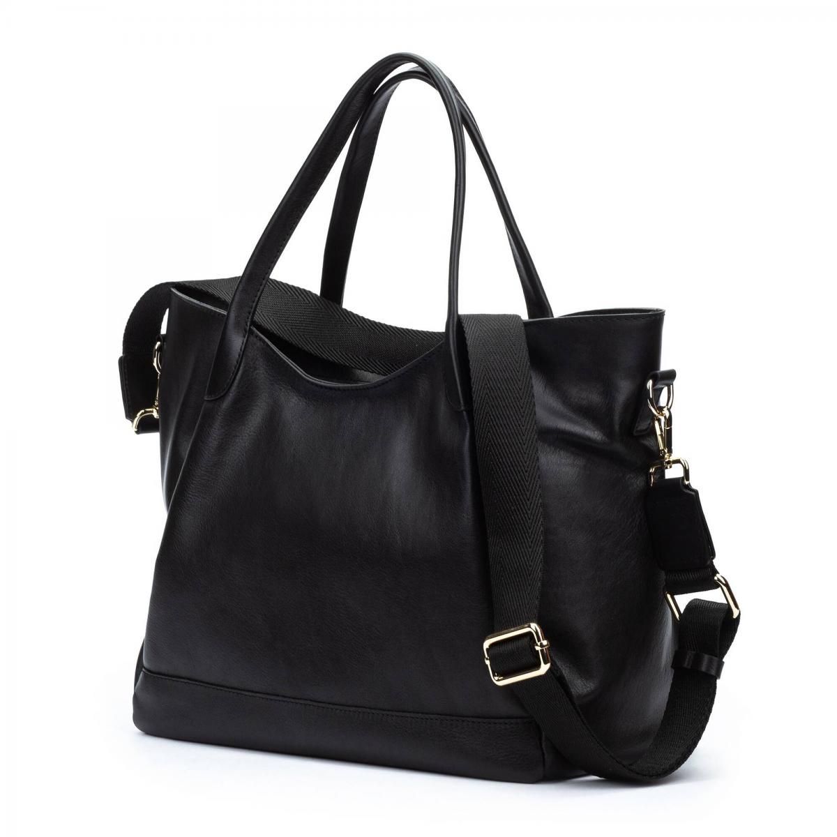 피콜리노스 블랙 베이직 레더 토트백 ARES WHA-373C1 BLACK - 상세 이미지 4