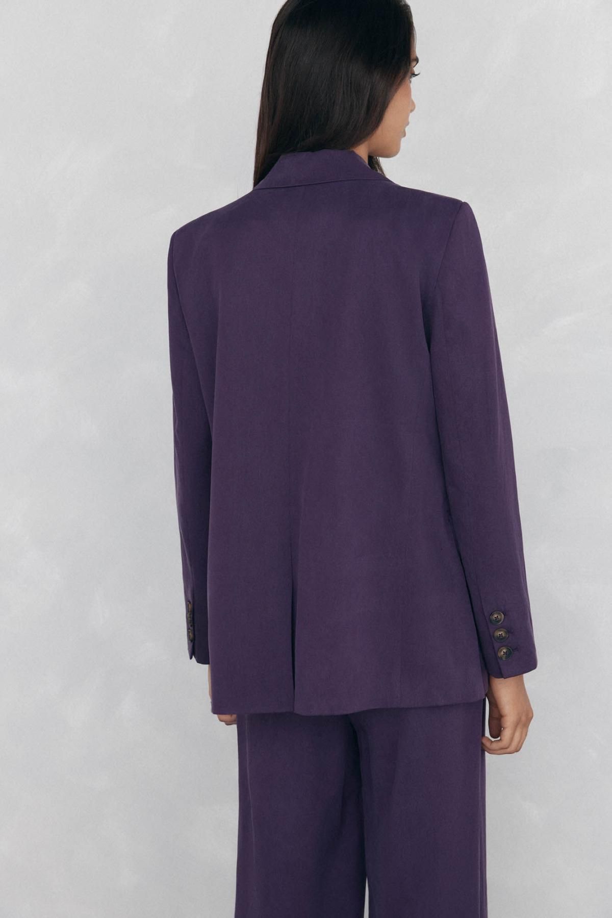 페드로 델 이에로 테일러드 퍼플 레귤러핏 블레이저 6752171 MORADO - 상세 이미지 4