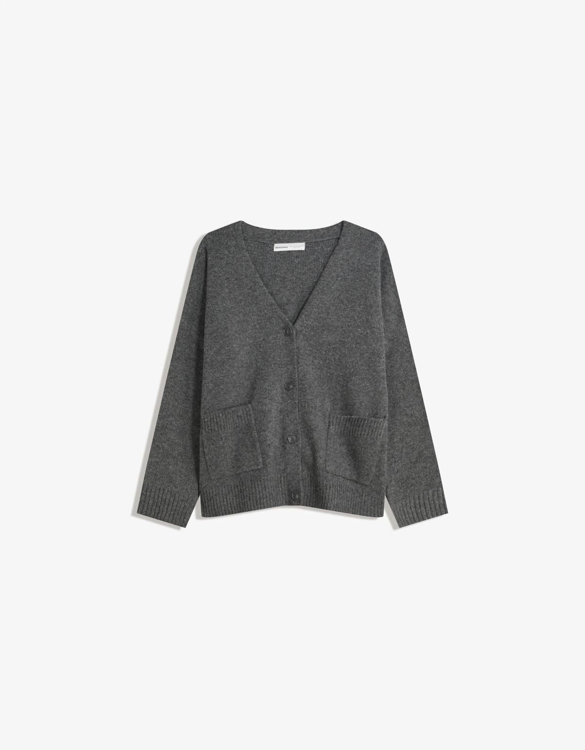 버쉬카 데일리 브이넥 니트 가디건 6984/693 DARK GREY - 메인 이미지