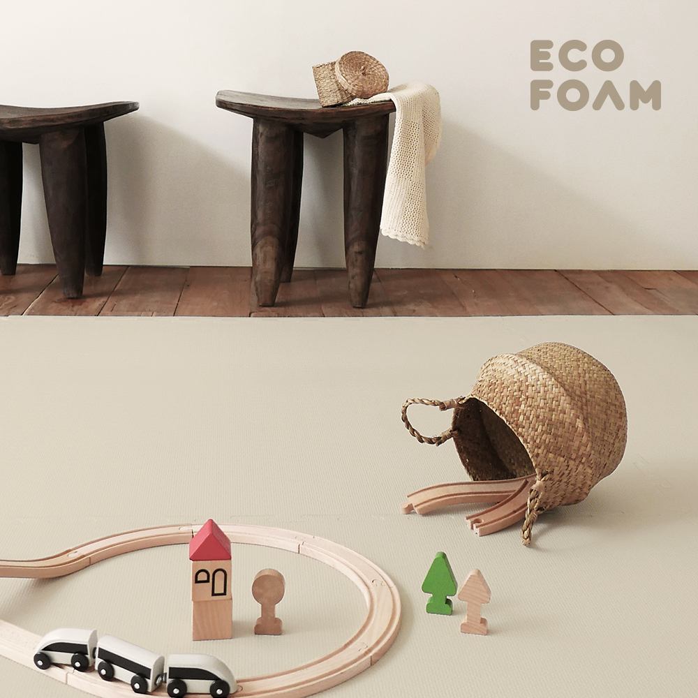 에코폼 층간소음매트 놀이방 퍼즐 오리지널 맘편한 PU 네츄럴코튼 100x100x2.5cm