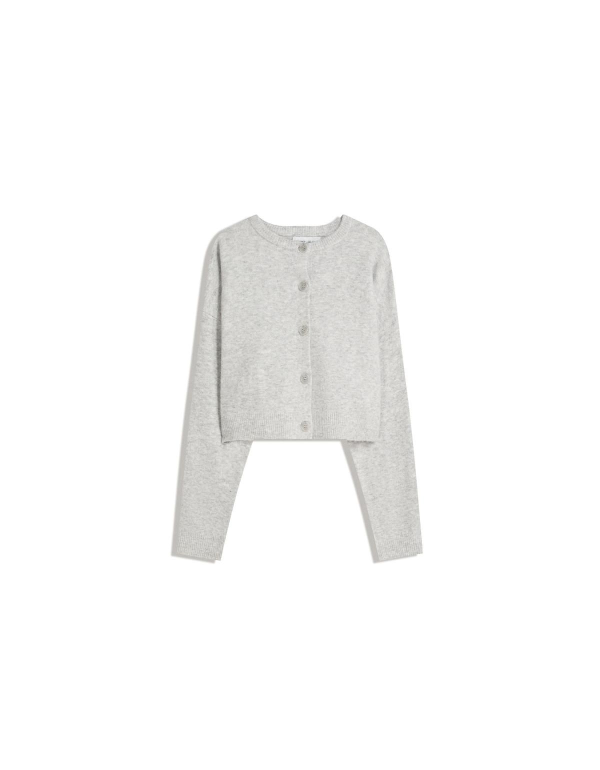 버쉬카 소프트터치 라운드넥 버튼 카디건 6985/693 GREY - 메인 이미지