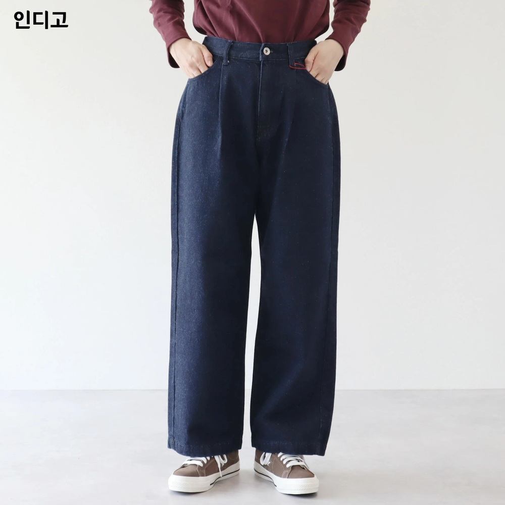 단톤 데님 턱 스트레이트 이지팬츠 여성 데님 DT-E0270KRD 인디고 38 - 상세 이미지 5