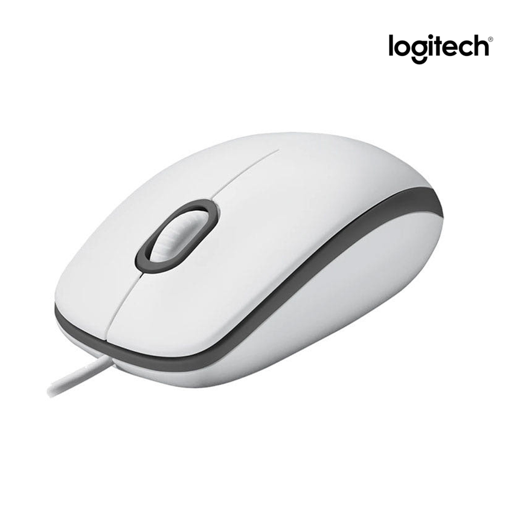 [국내정발] 로지텍 M100R 화이트 유선 가성비 마우스 - 상품 이미지