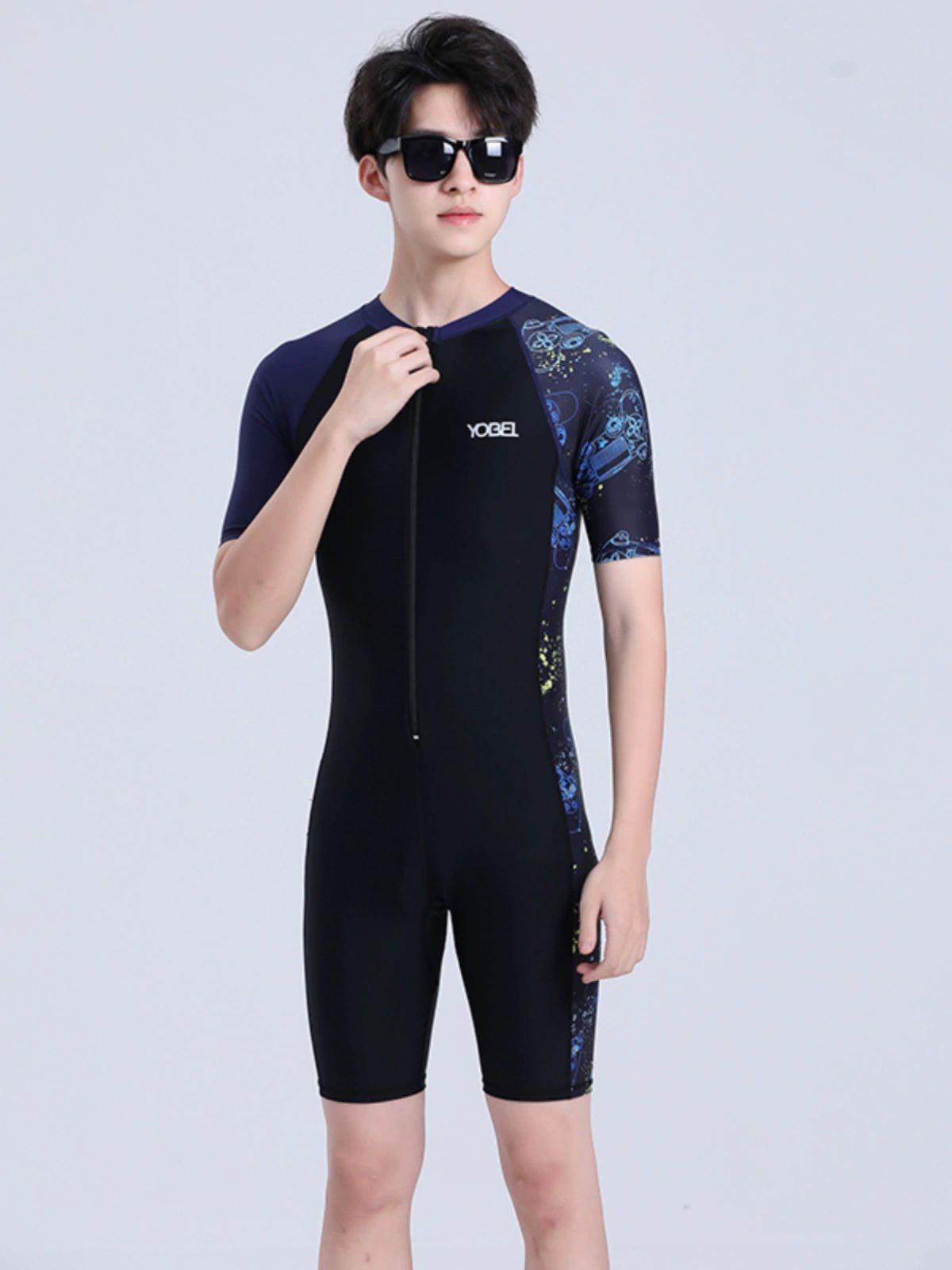 남자 전신수영복 9부 전문 서핑복 강습용 잠수복 원피스 블랙플라워 3XL 추천 82.5-95.0kg - 상세 이미지 3