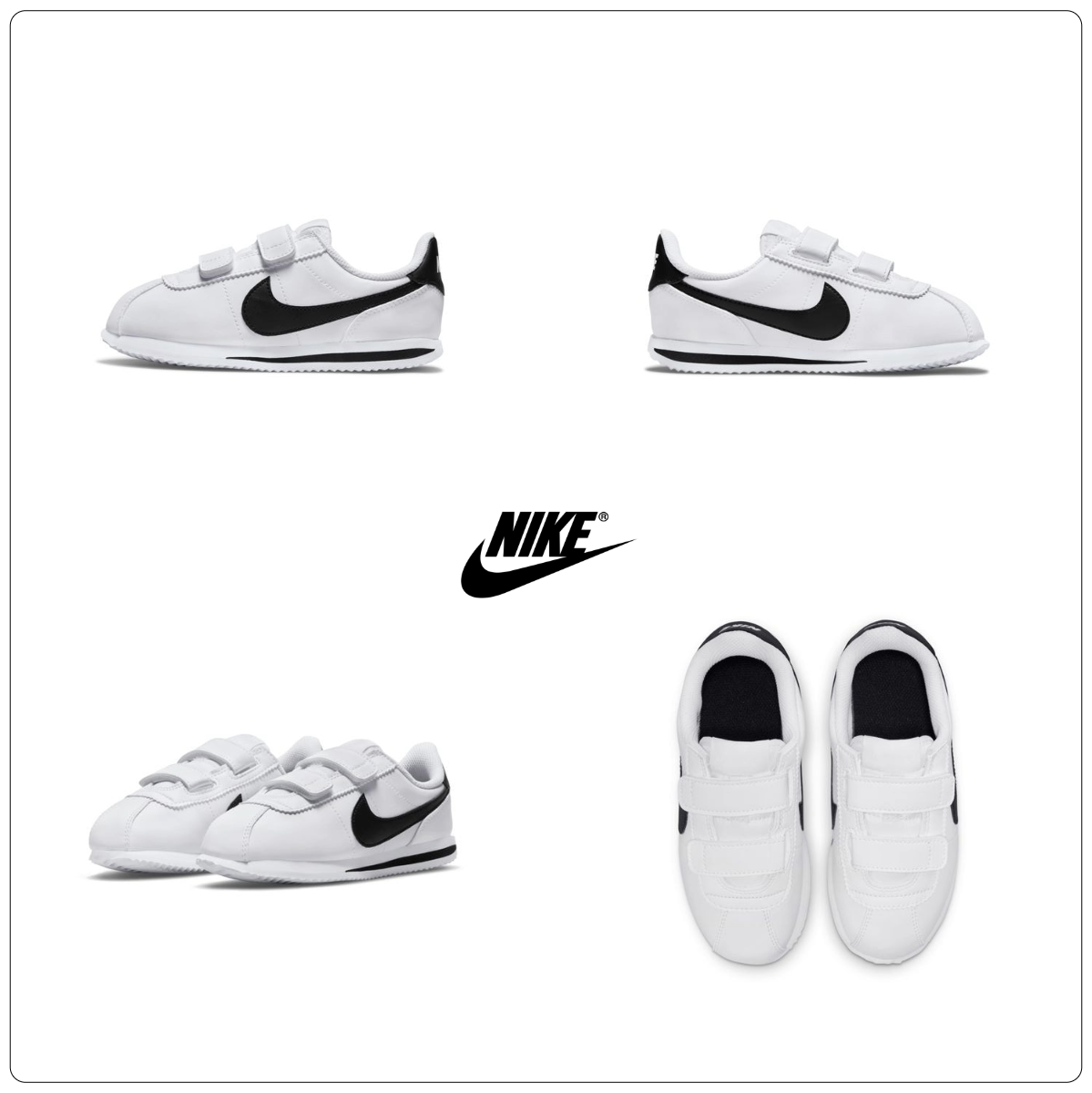 [국내매장판] 나이키 코르테즈 여성 패션 스니커즈 단화 화이트블랙(벨크로), 190