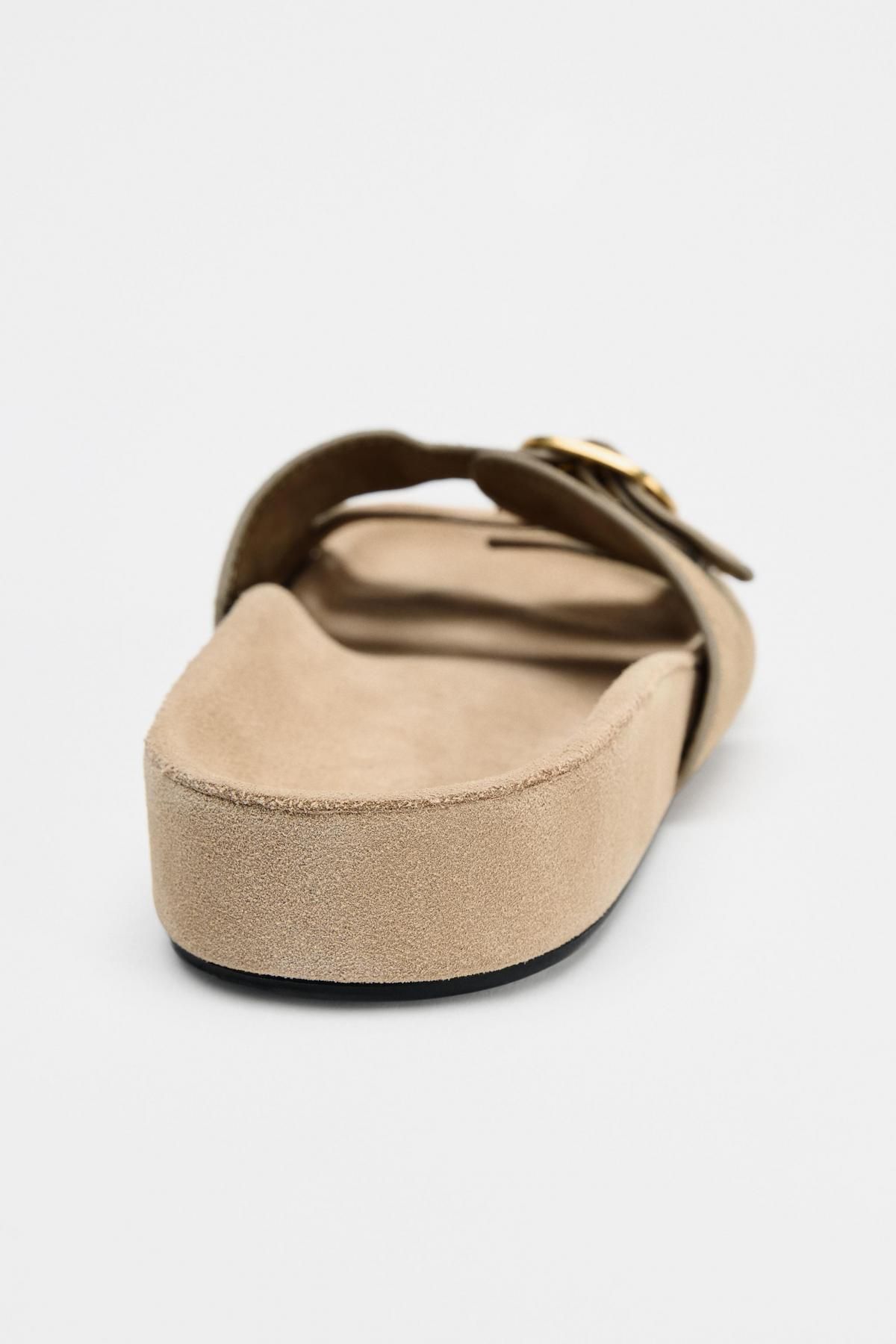자라 내추럴 스플릿 스웨이드 더블 버클 스트랩 샌들 1625/610 BEIGE - 상세 이미지 5
