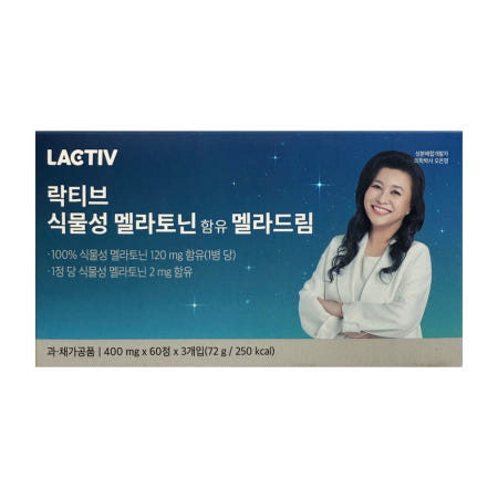 락티브 식물성 멜라토닌 함유 멜라드림 400mg x 60정 3개