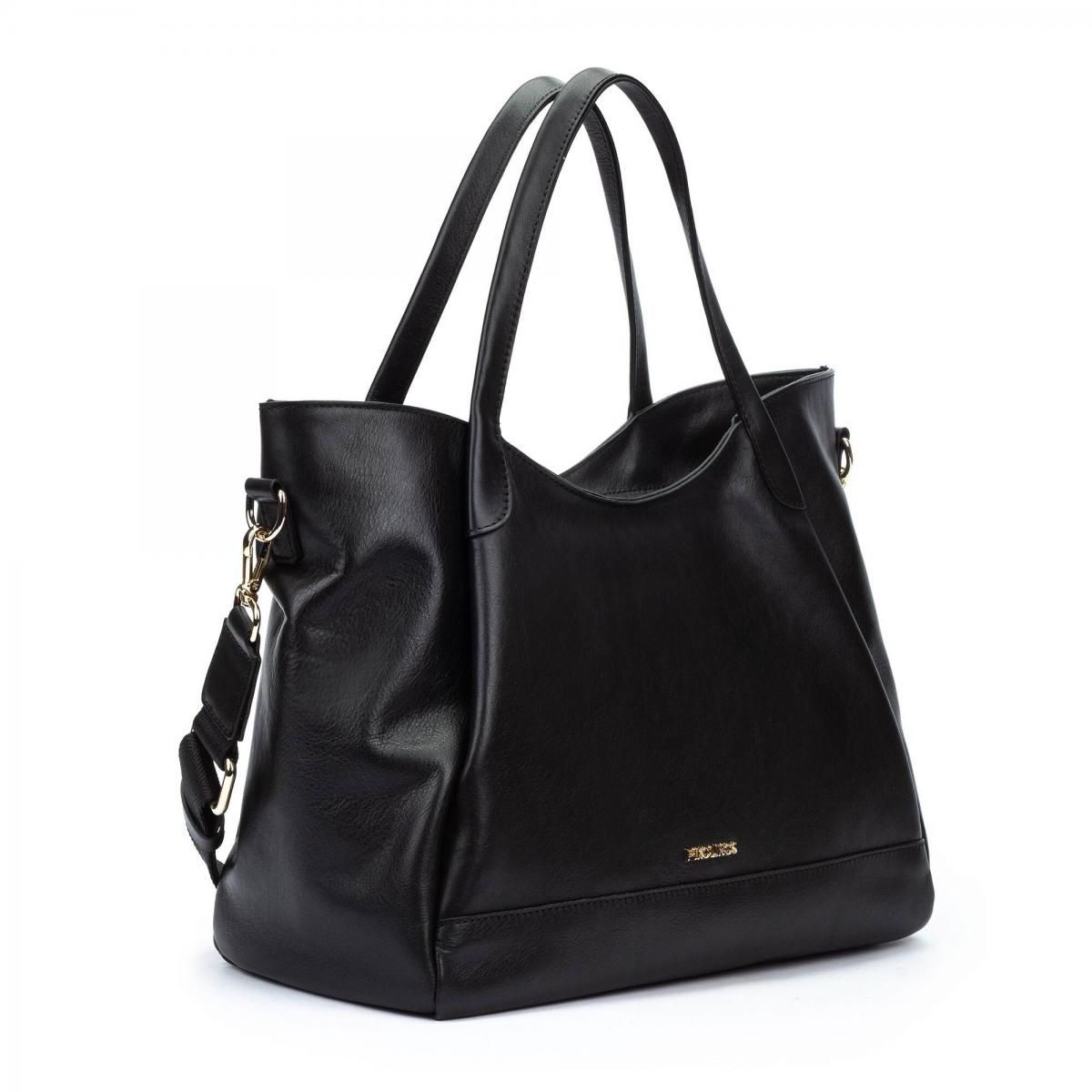 피콜리노스 블랙 베이직 레더 토트백 ARES WHA-373C1 BLACK - 상세 이미지 2