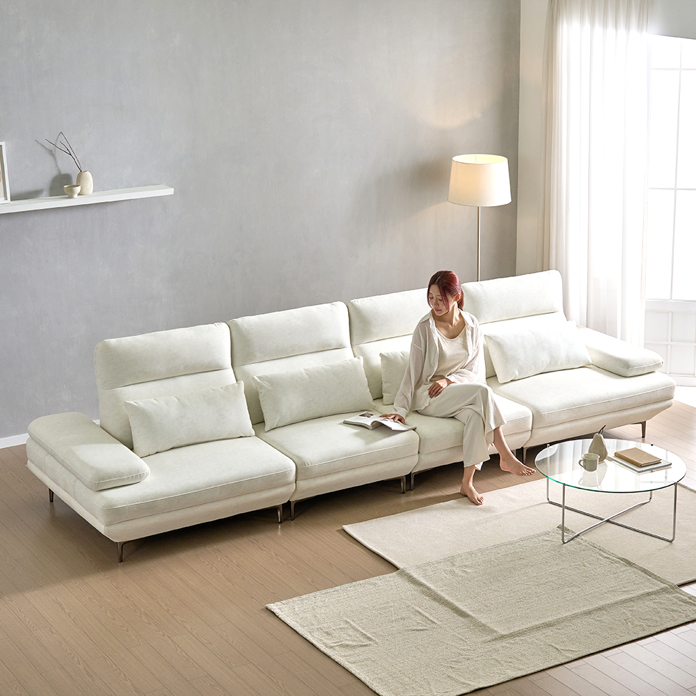 라플랑 갤럭시 이지클린 패브릭 모듈형 스윙 소파 sk 아이보리, 6인용