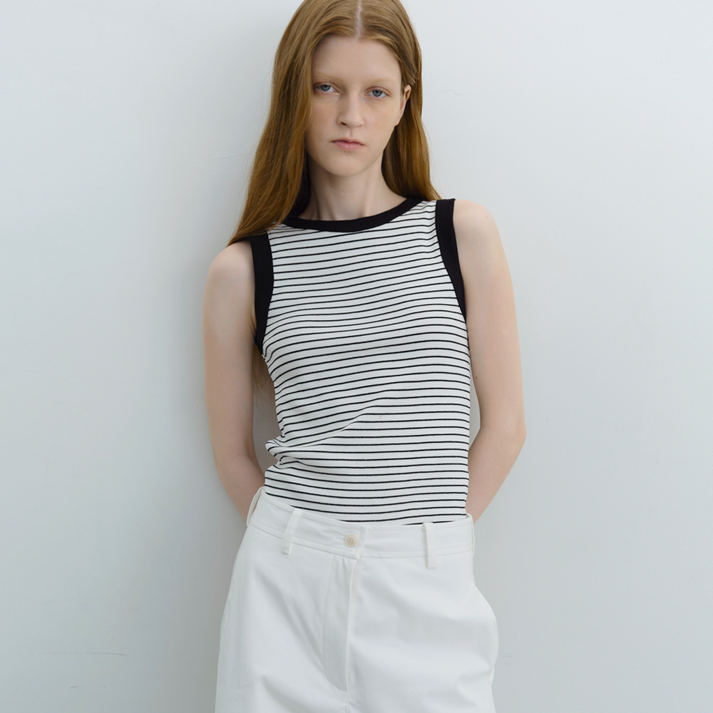 [블루브릭] Stripe sleeveless top (ivory) - 상품 이미지