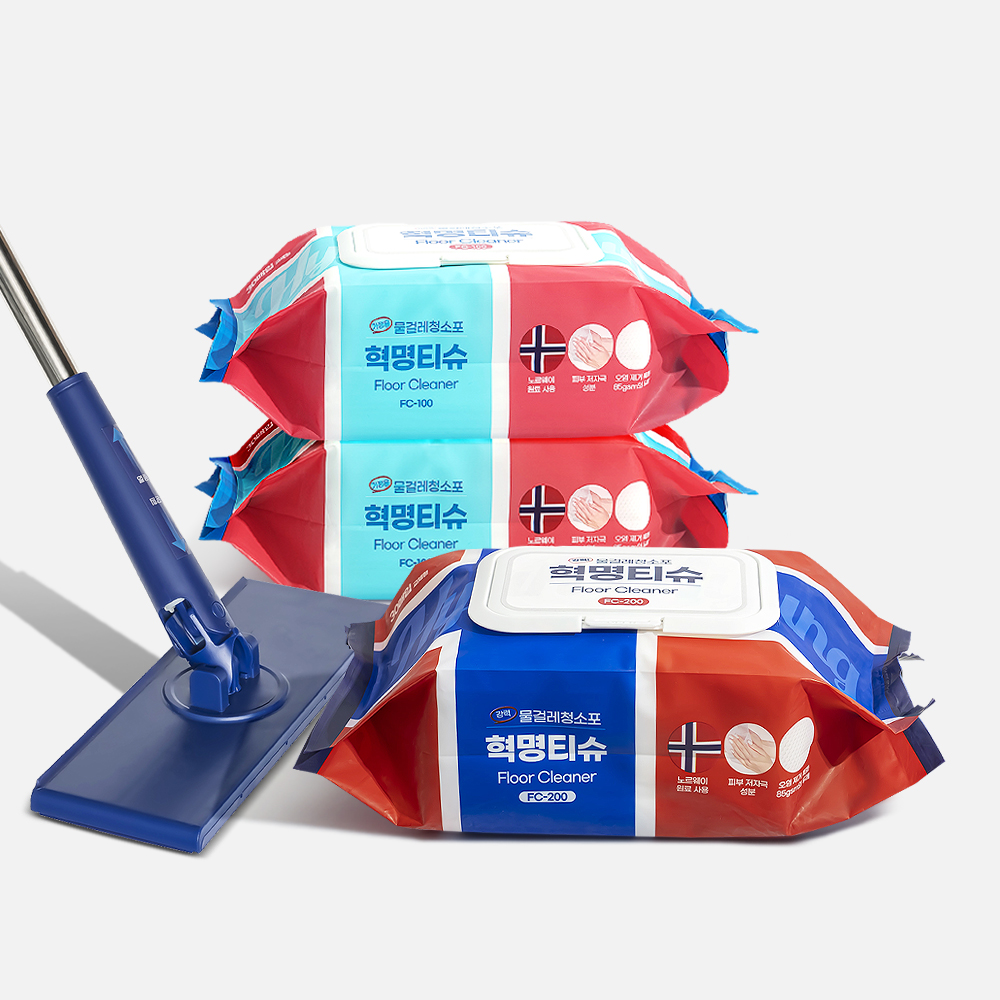 L2 혁명티슈 청소물티슈 물걸레 청소포 가정용 2개 강력 1개 밀대걸레 세트