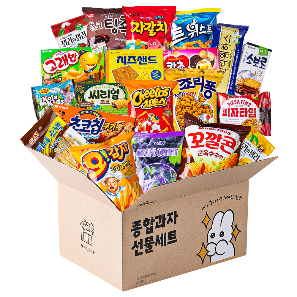 더하모니 인기 종합과자 선물박스 1호 탕비실 사무실 대용량과자 간식꾸러미 선물박스 - 상품 이미지
