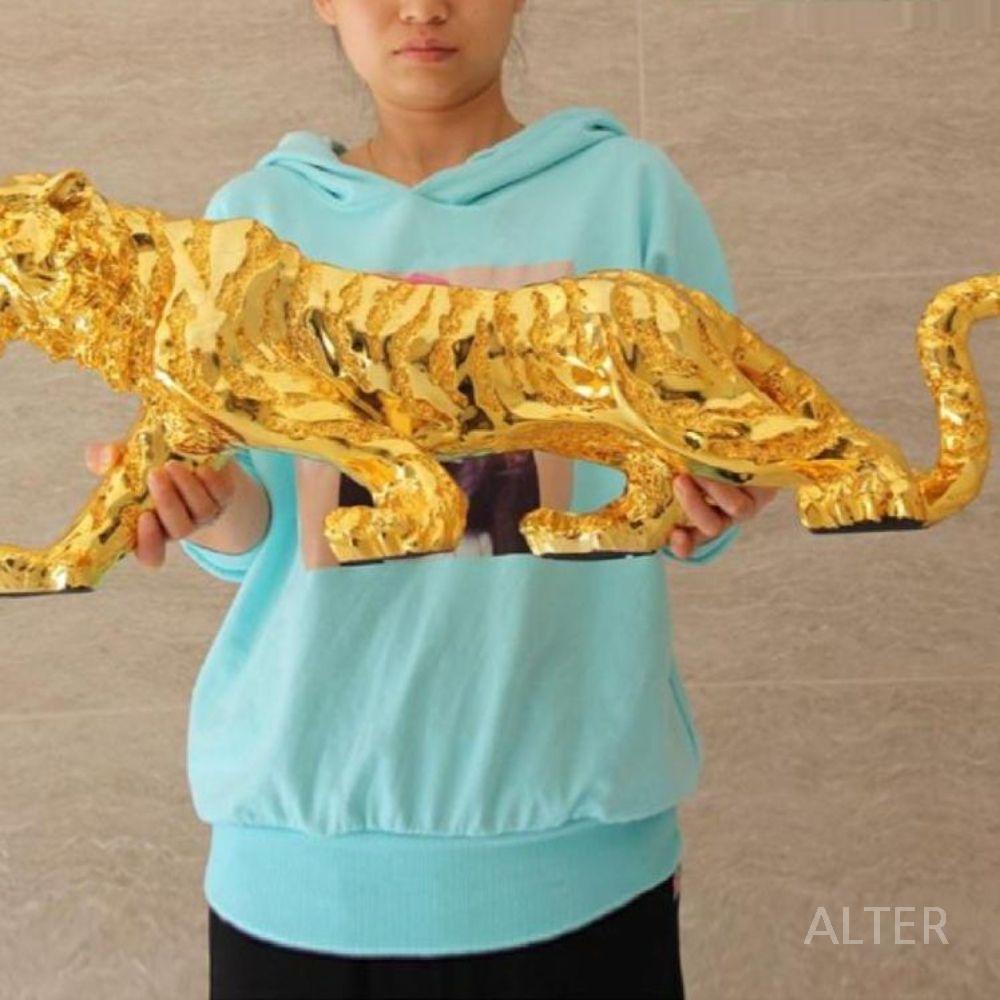 황동구리 호랑이 모형 개업 장식 데코 선물 소품 55CM 골드 호랑이 - 상세 이미지 5