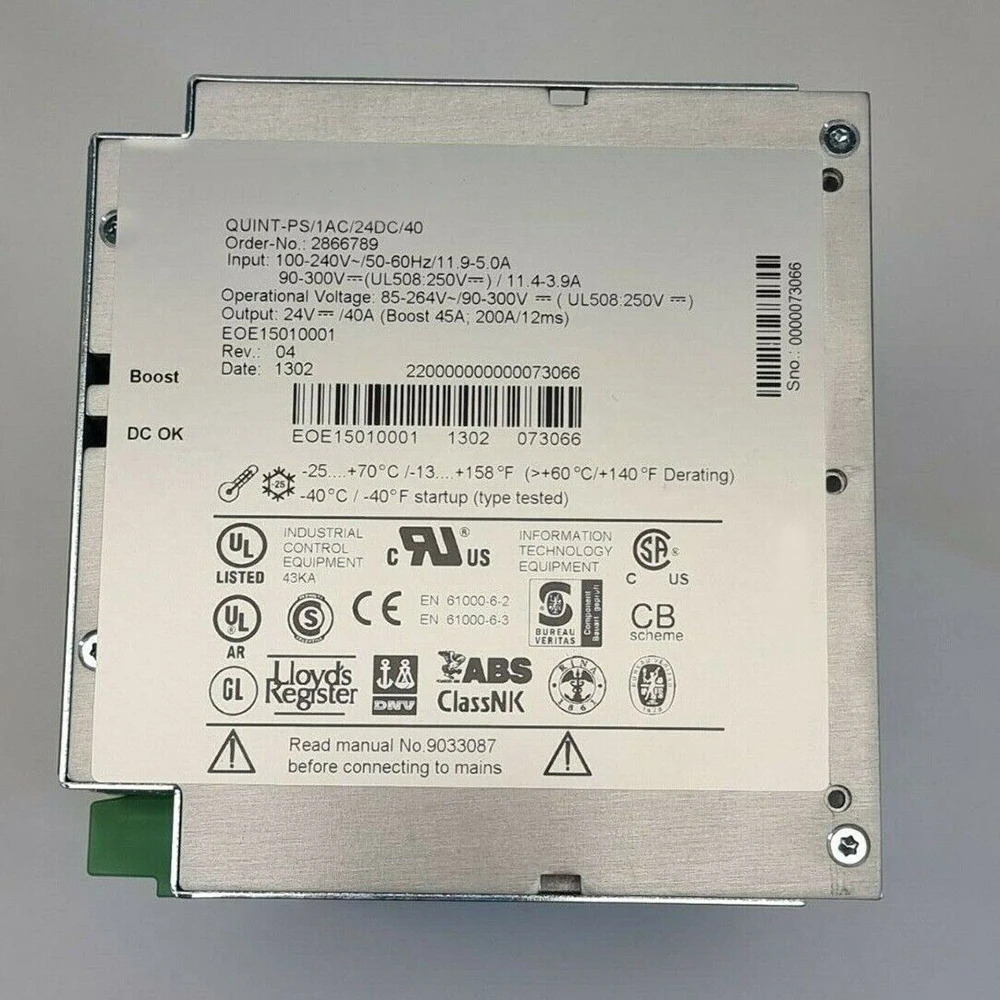Phoenix Rail 스위칭 전원공급장치 QUINT-PS/1AC/24DC/40 24V/40A2866789
