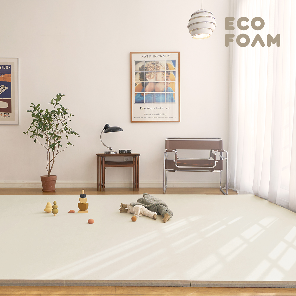 에코폼 층간소음매트 놀이방 퍼즐 오리지널 맘편한 PU 네츄럴코튼 100x100x2.5cm