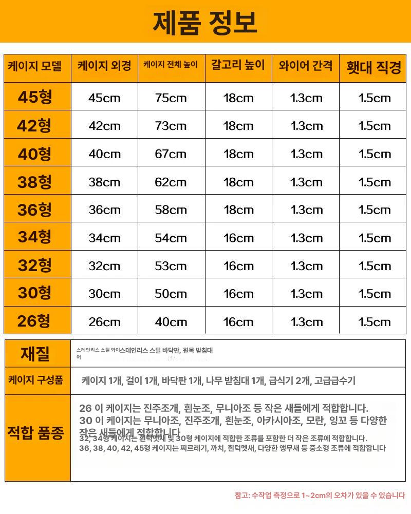 대형 새장 스텐 고리형 날림장 연철 횟대 둥지 야외 직경 34형 스테인리스 스틸 새장 - 상세 이미지 5