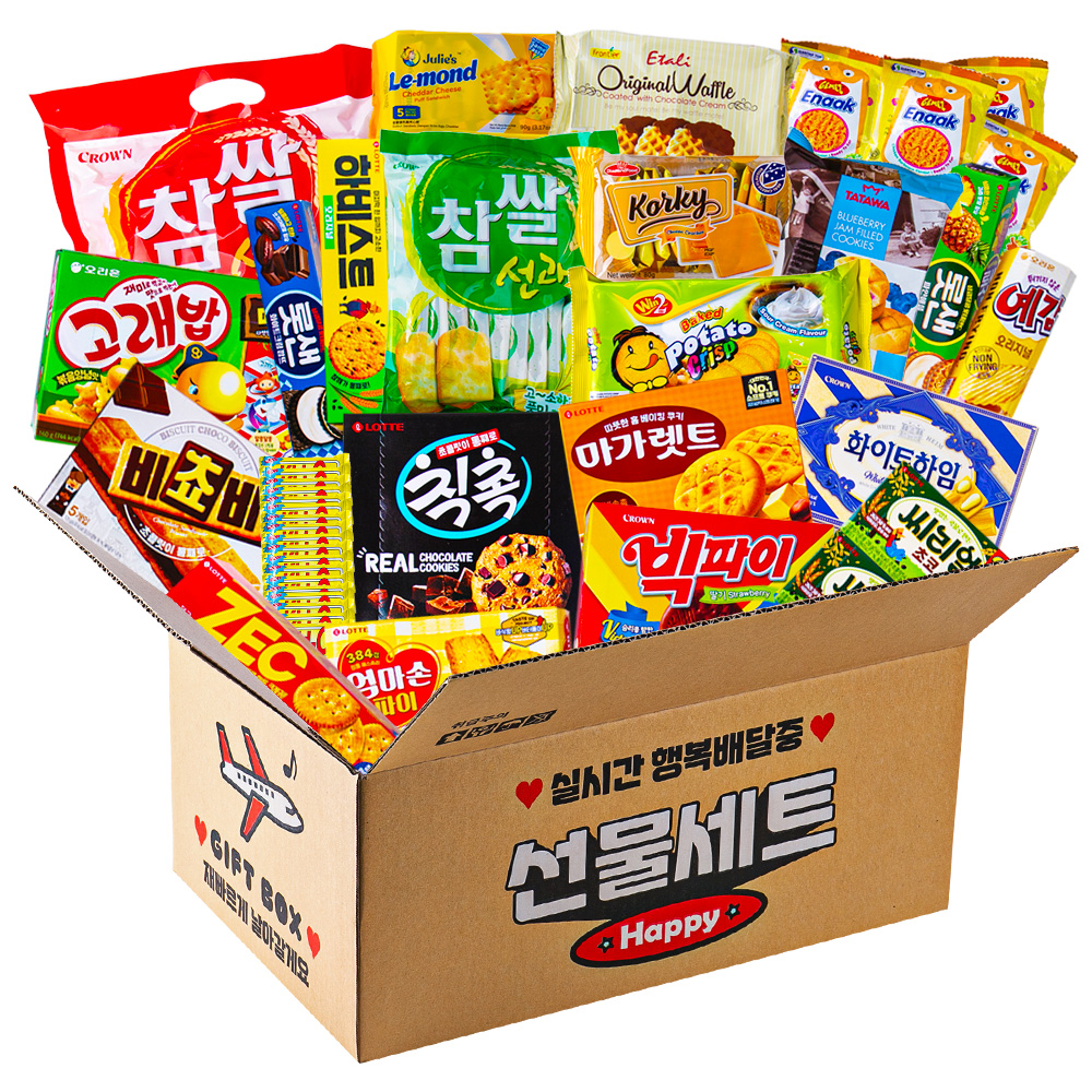 더하모니 행복배달 사무실간식 1호 탕비실 사무실 대용량과자 간식꾸러미 선물박스 - 상품 이미지