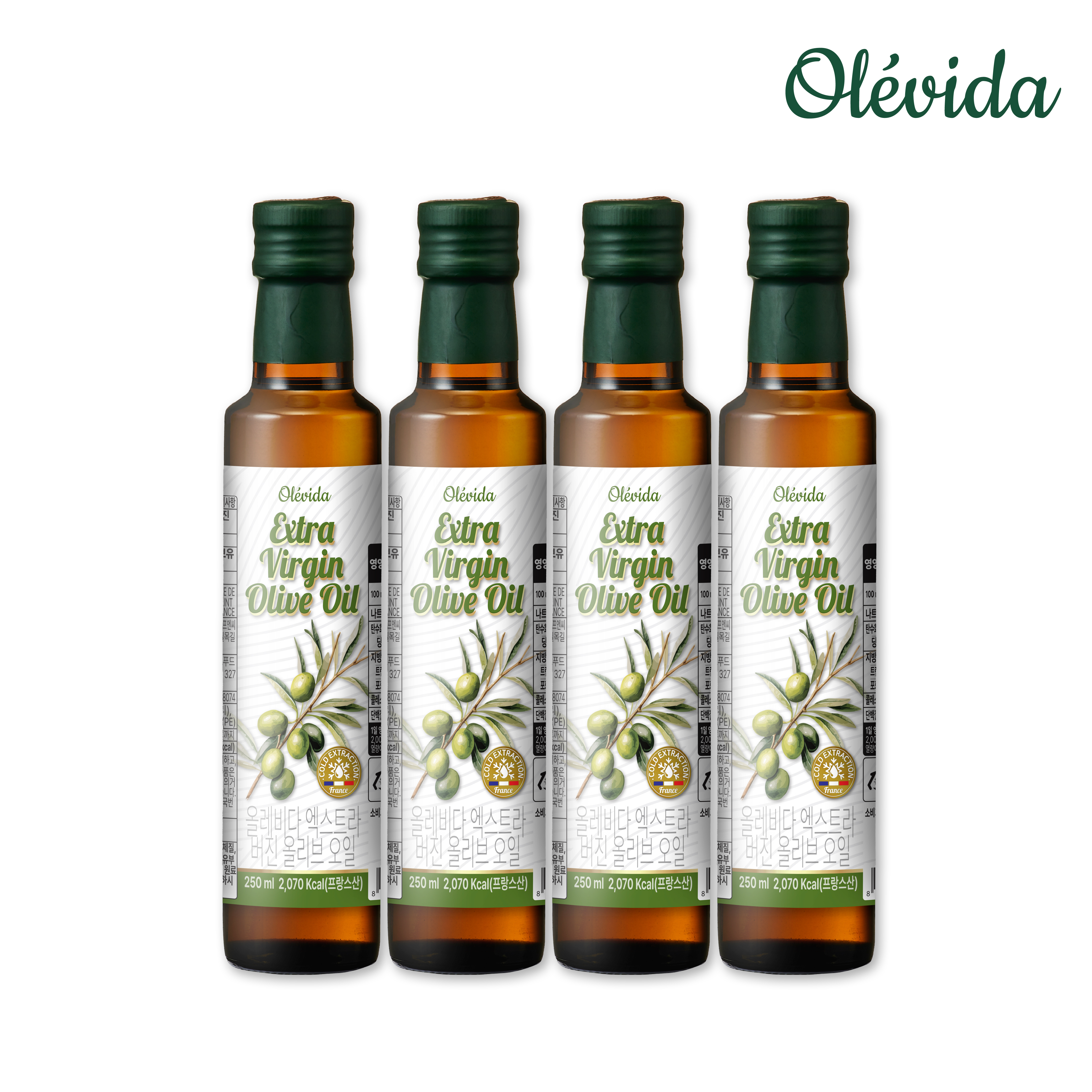 [올레비다] 냉압착 엑스트라버진 프랑스 올리브유 올리브오일 250ml, 4개 - 상세 이미지 2