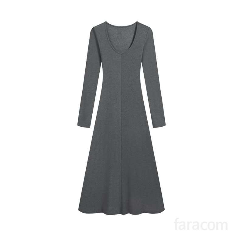 벨벳 느낌 여성 긴팔 롱 원피스 가을 고급스러운 데일리 착용감 편안한 기질 돋보이는 스타일 웨딩 파티 드레스용 - 상세 이미지 5