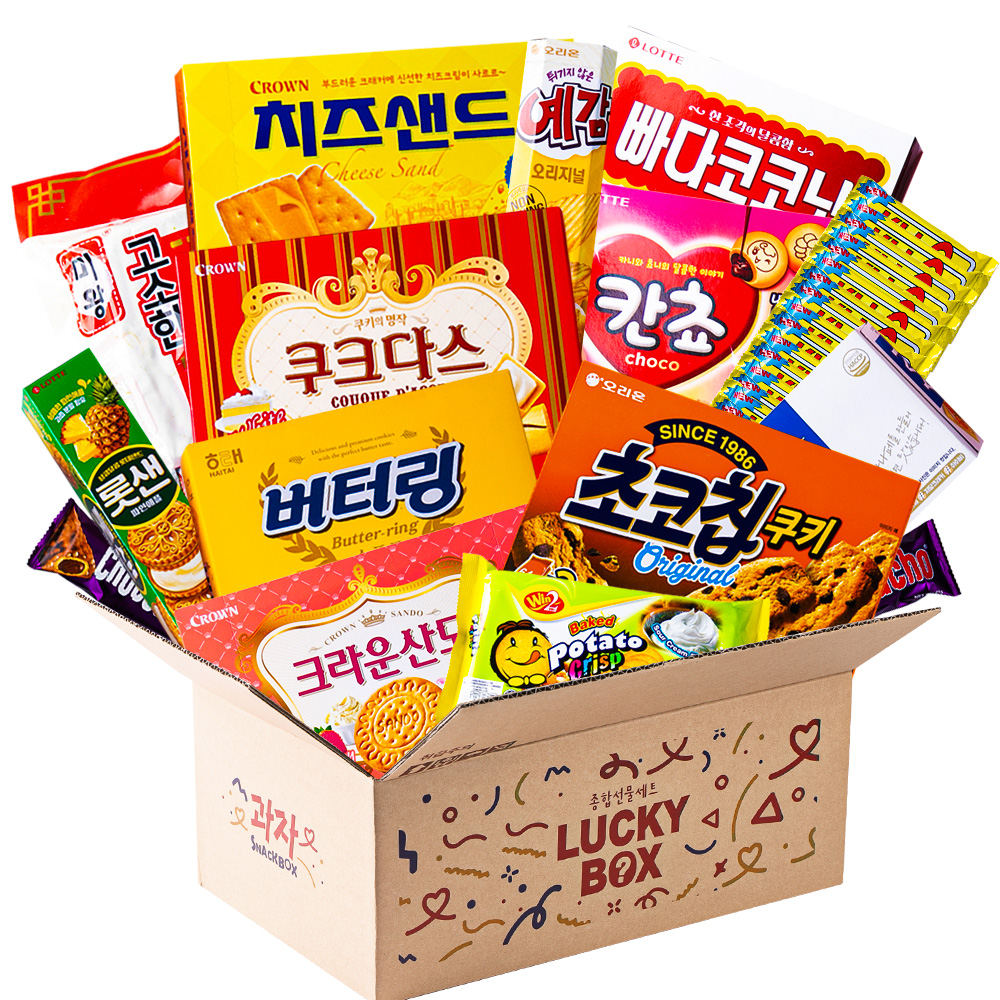 더하모니 럭키 종합과자 사무실 간식 탕비실 사무실 대용량과자 간식꾸러미 선물박스 - 상품 이미지