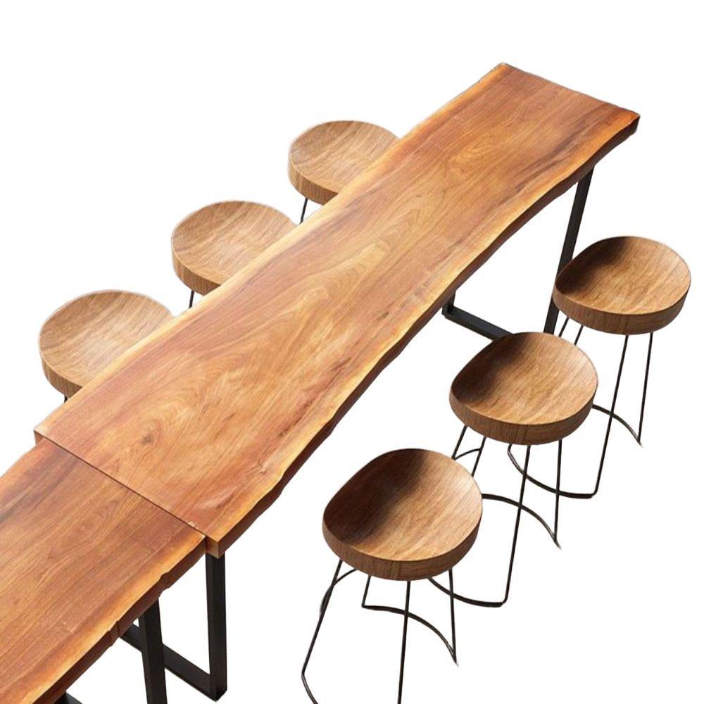 카페 바테이블 원목 홈바 우드슬랩 긴 식탁 다이닝 140x45x105cm - 상세 이미지 2