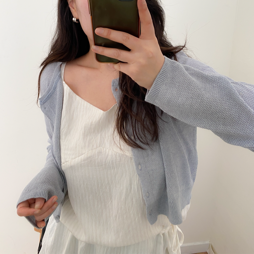 레이어드 스트라이프 끈나시 블라우스 프릴나시블라우스 - 상세 이미지 4