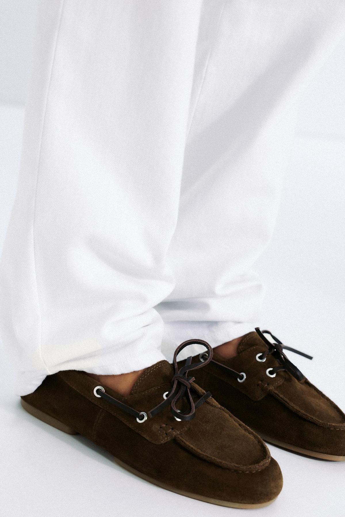 자라 스티치 브라운 프리미엄 스웨이드 데크슈즈 2512/610 BROWN - 상세 이미지 4