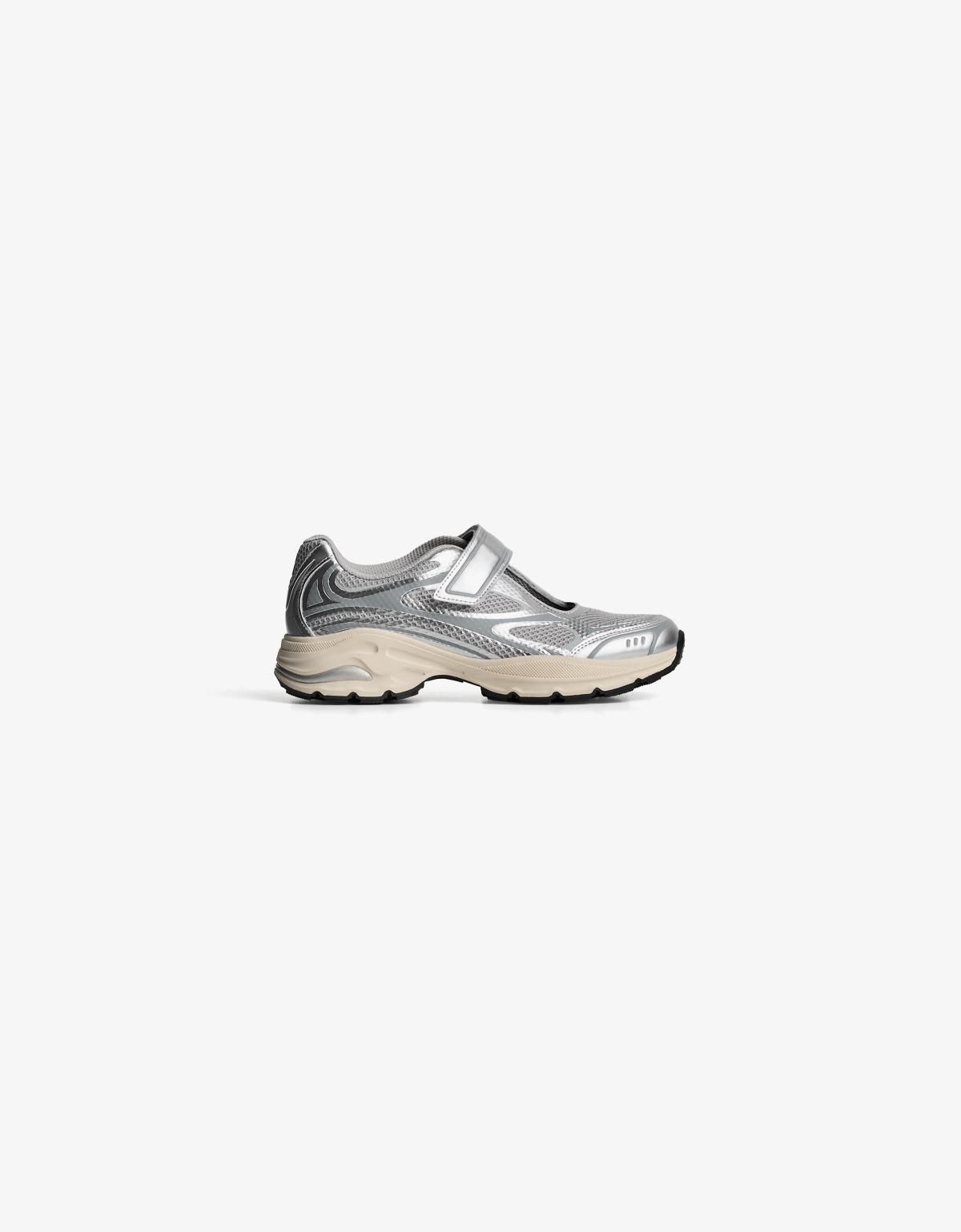 버쉬카 테크니컬 메리제인 트레이너 스니커즈 1538/664 SILVER - 상세 이미지 2